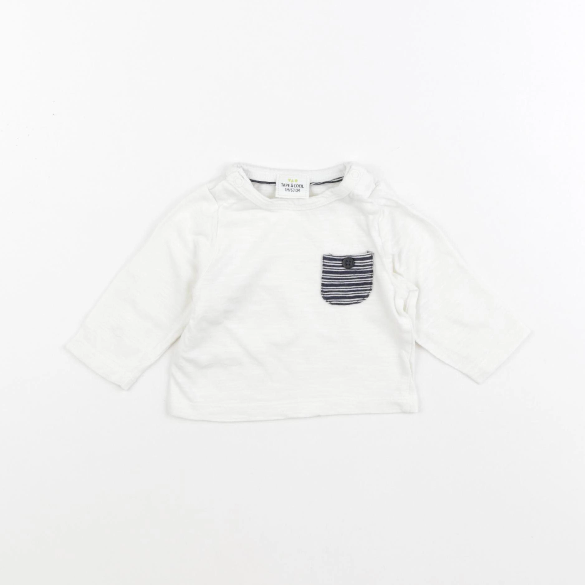 Tape à l'oeil - tee-shirt blanc - 1 mois