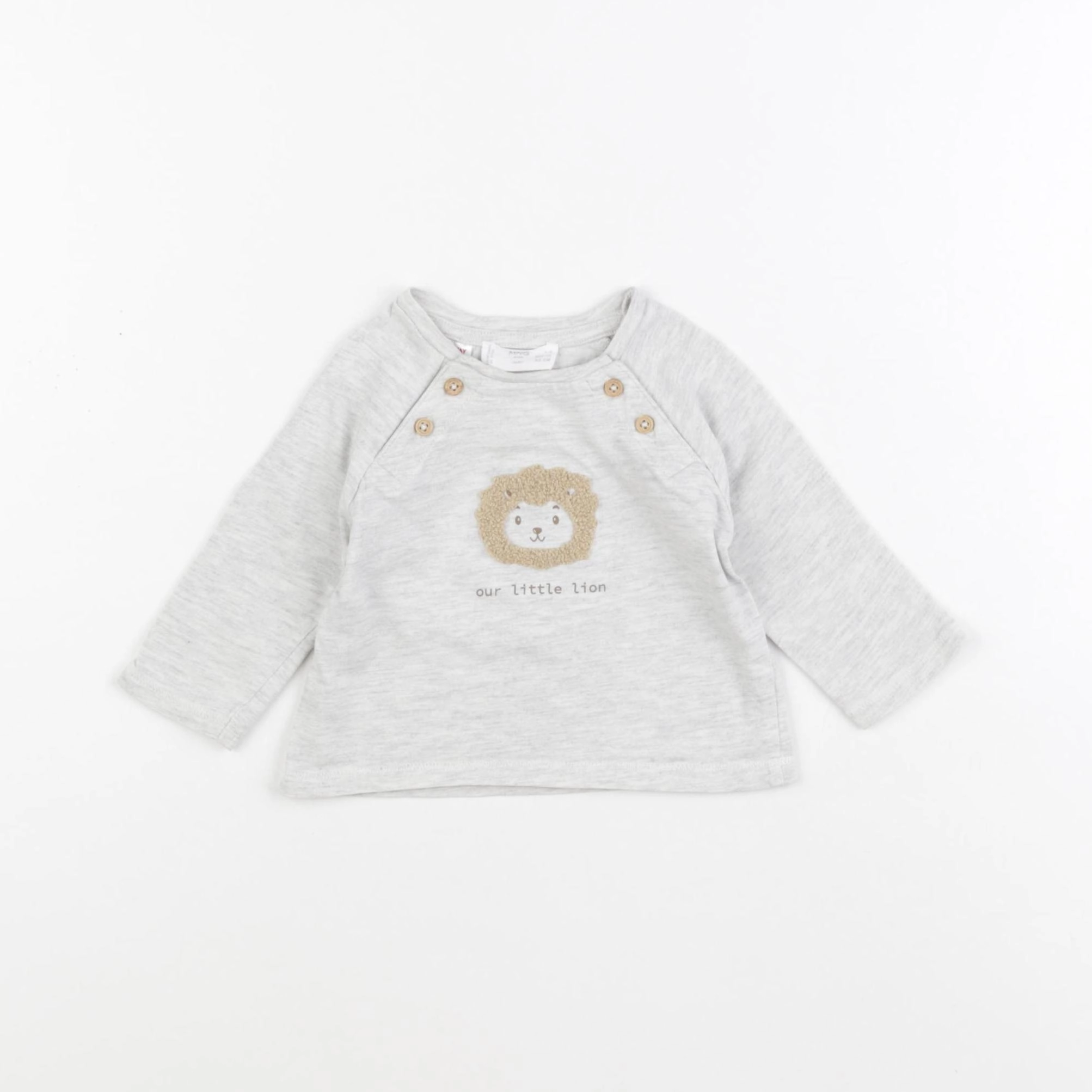 Mango - tee-shirt gris - 1/3 mois