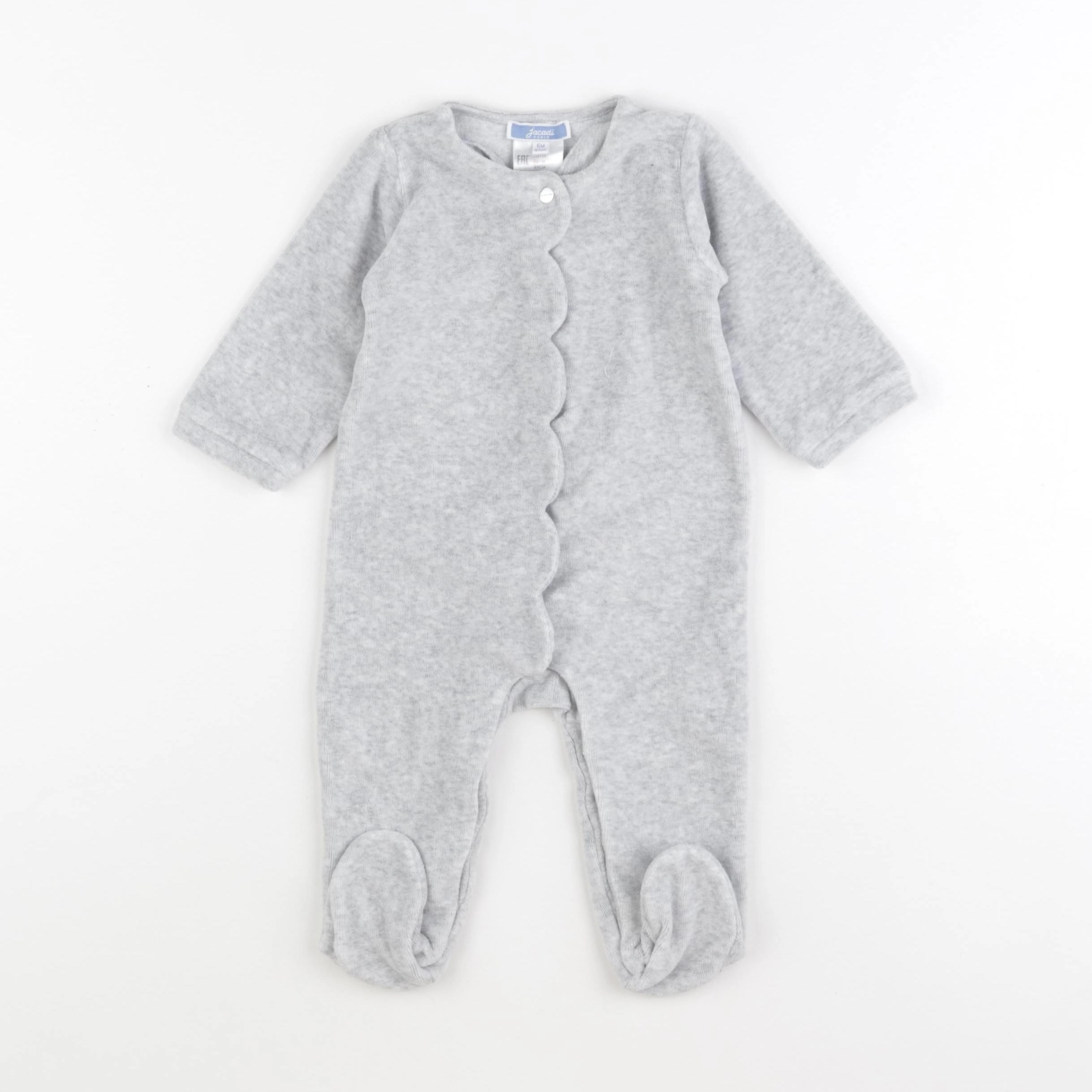 Jacadi - pyjama velours gris - 6 mois