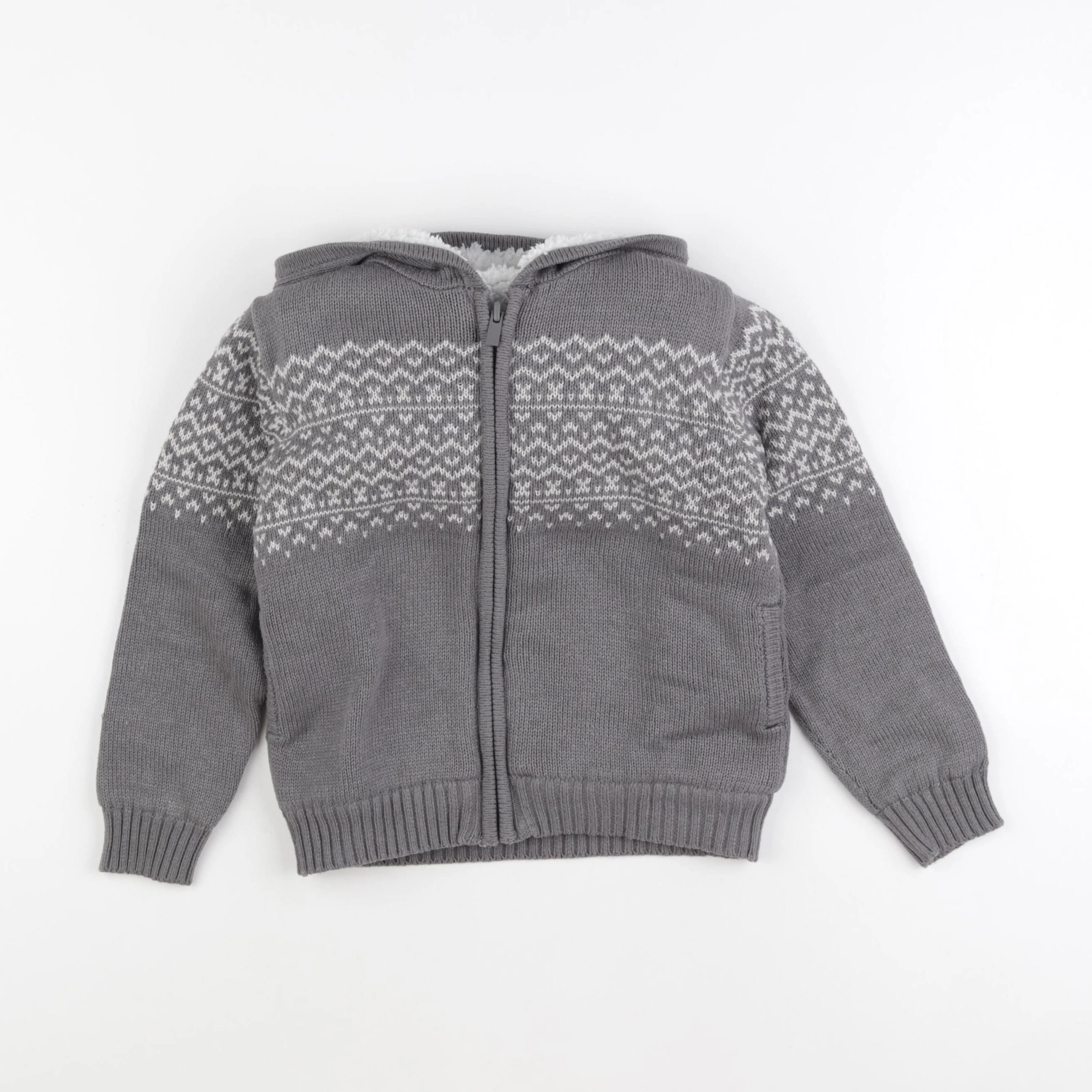 Vertbaudet - gilet gris - 6 ans