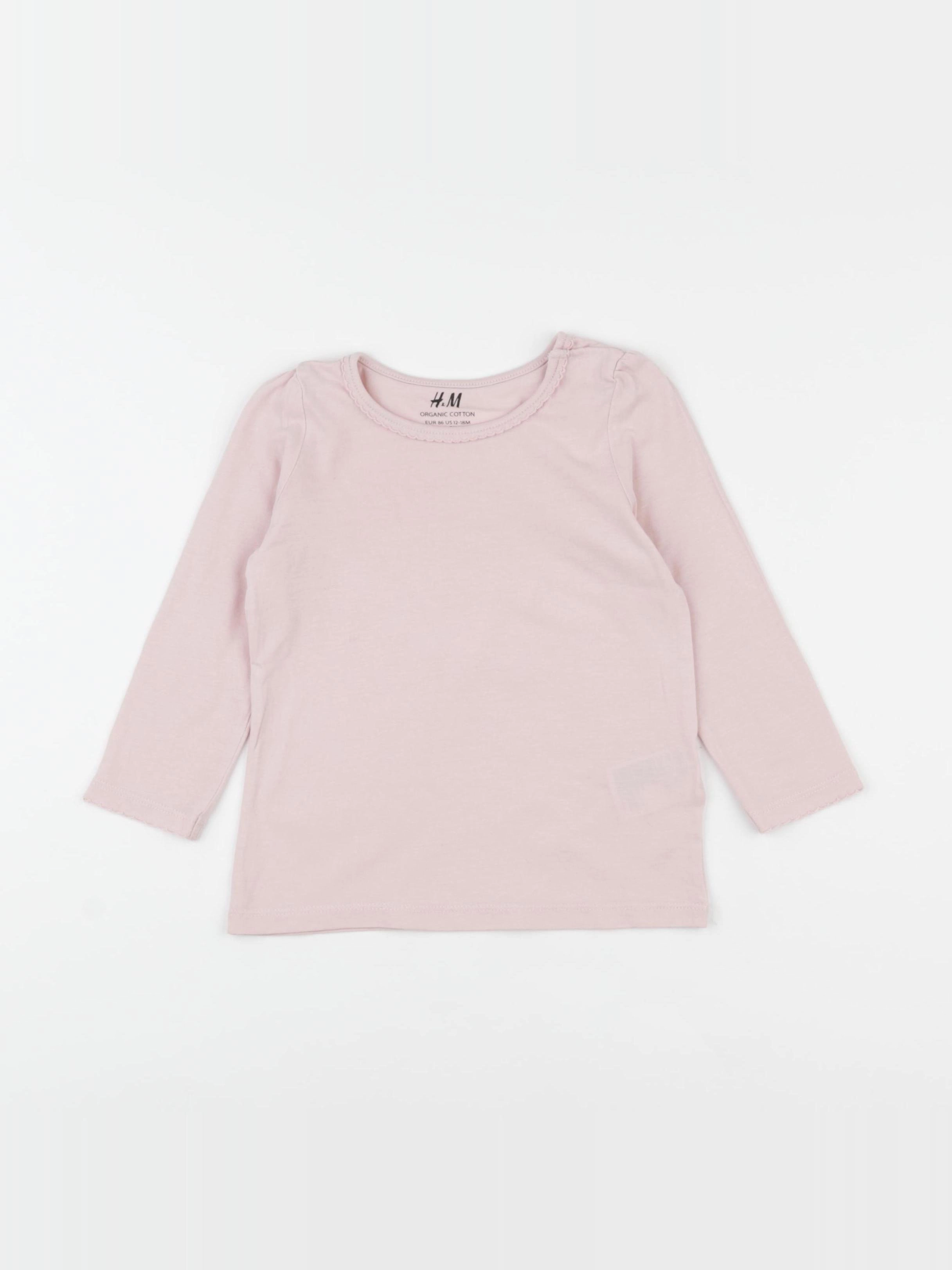 H&M - tee-shirt rose - 12/18 mois