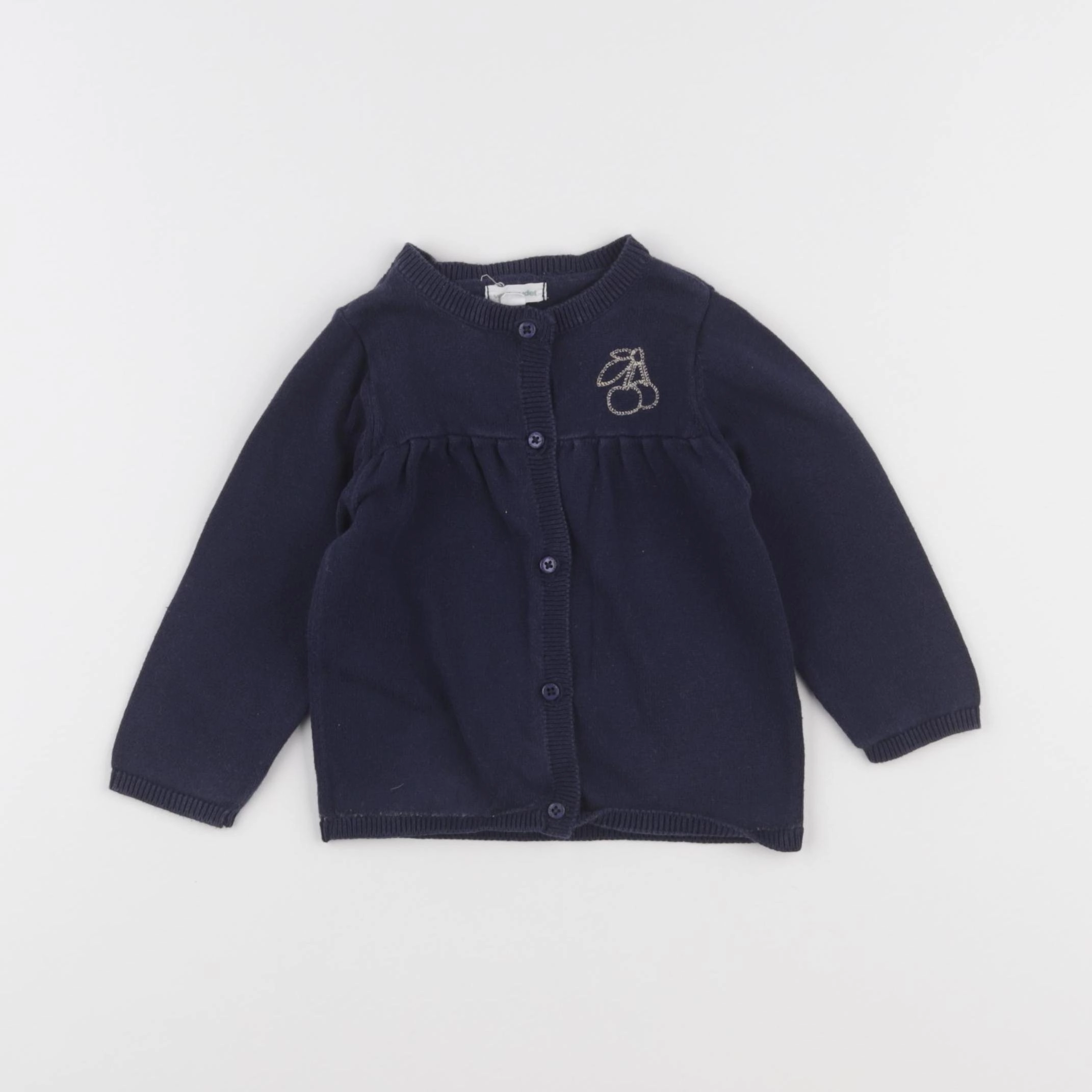 Vertbaudet - gilet bleu - 12 mois