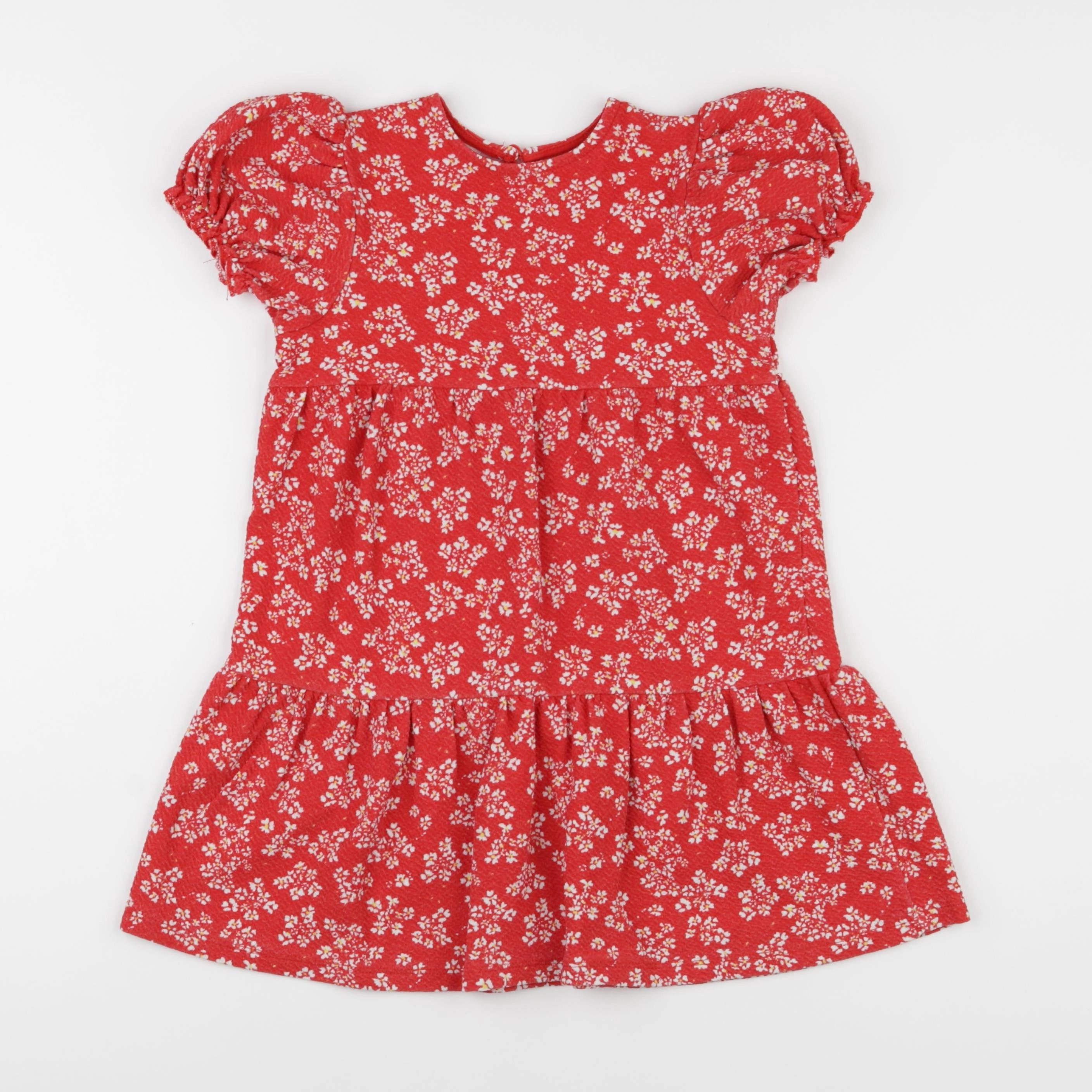 Vertbaudet - robe rouge, blanc - 5 ans