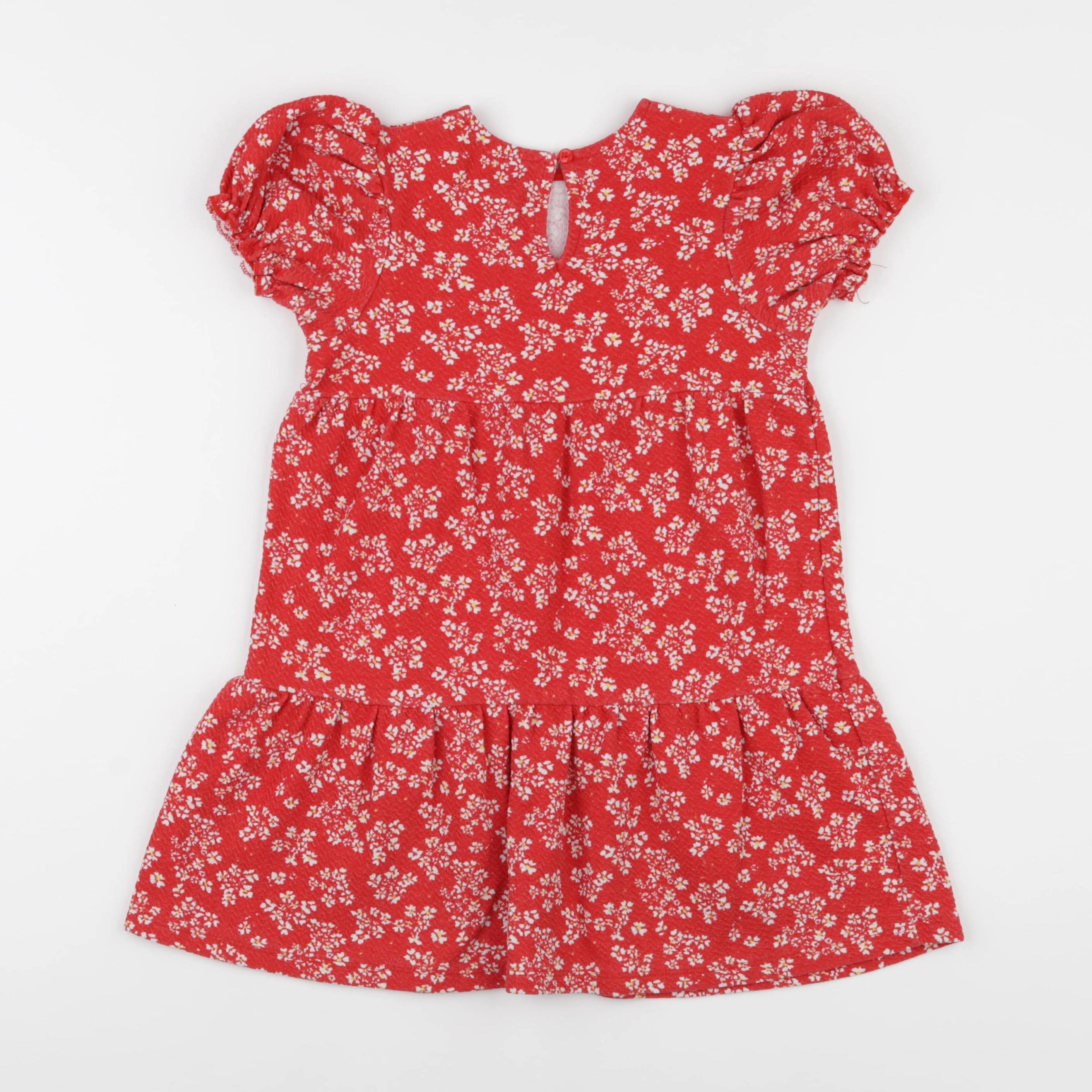 Vertbaudet - robe rouge, blanc - 5 ans