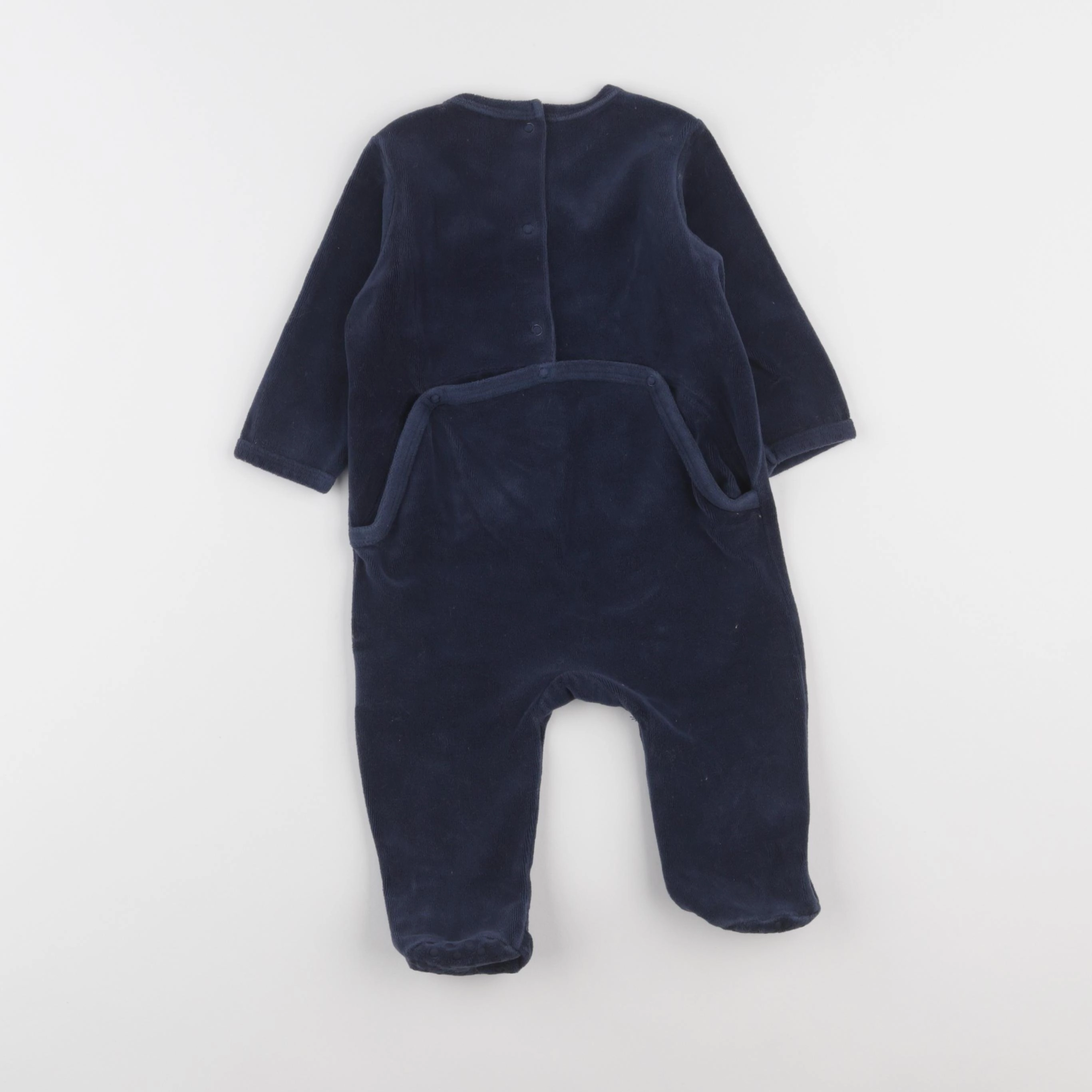 Vertbaudet - pyjama velours bleu - 9 mois