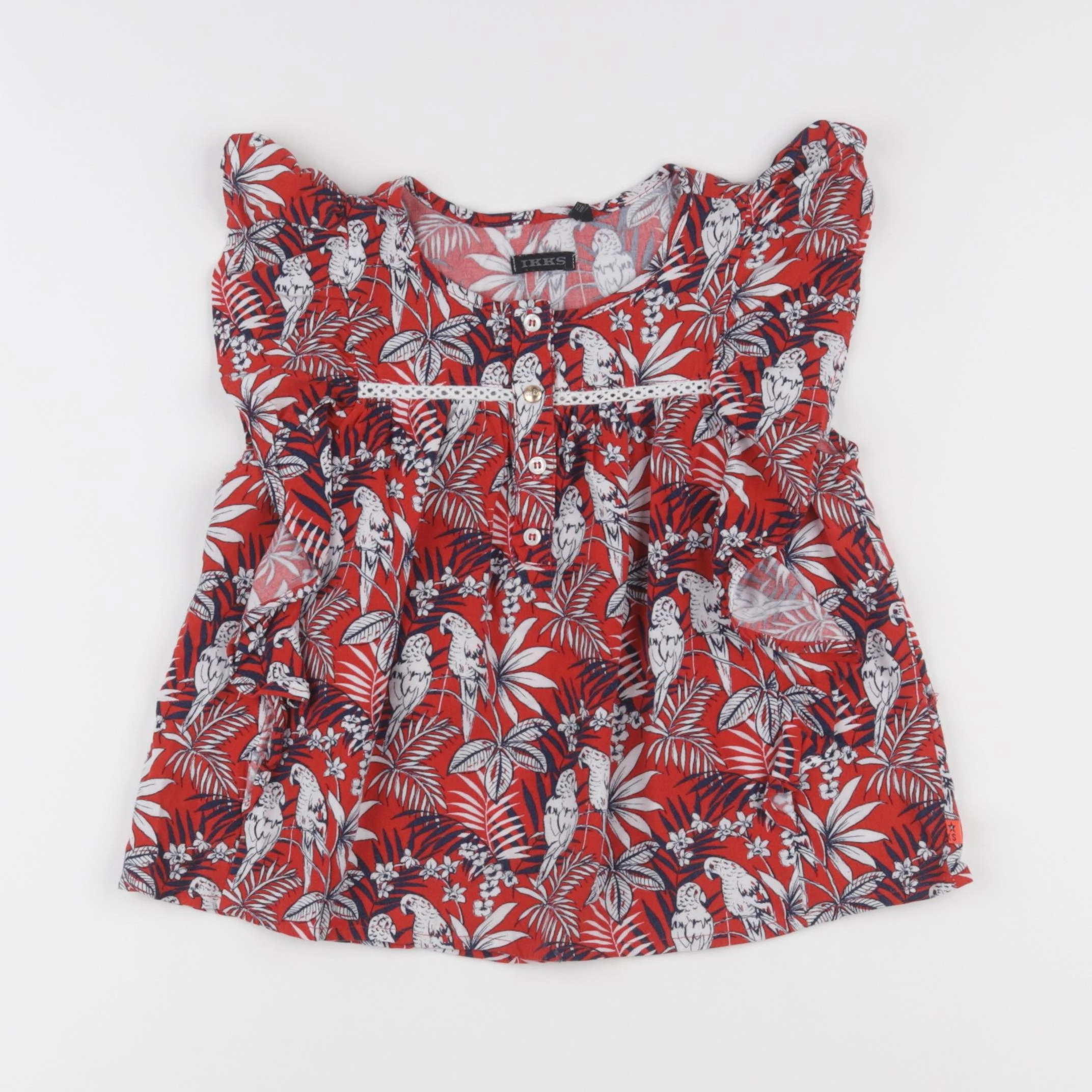 IKKS - blouse rouge, bleu - 8 ans