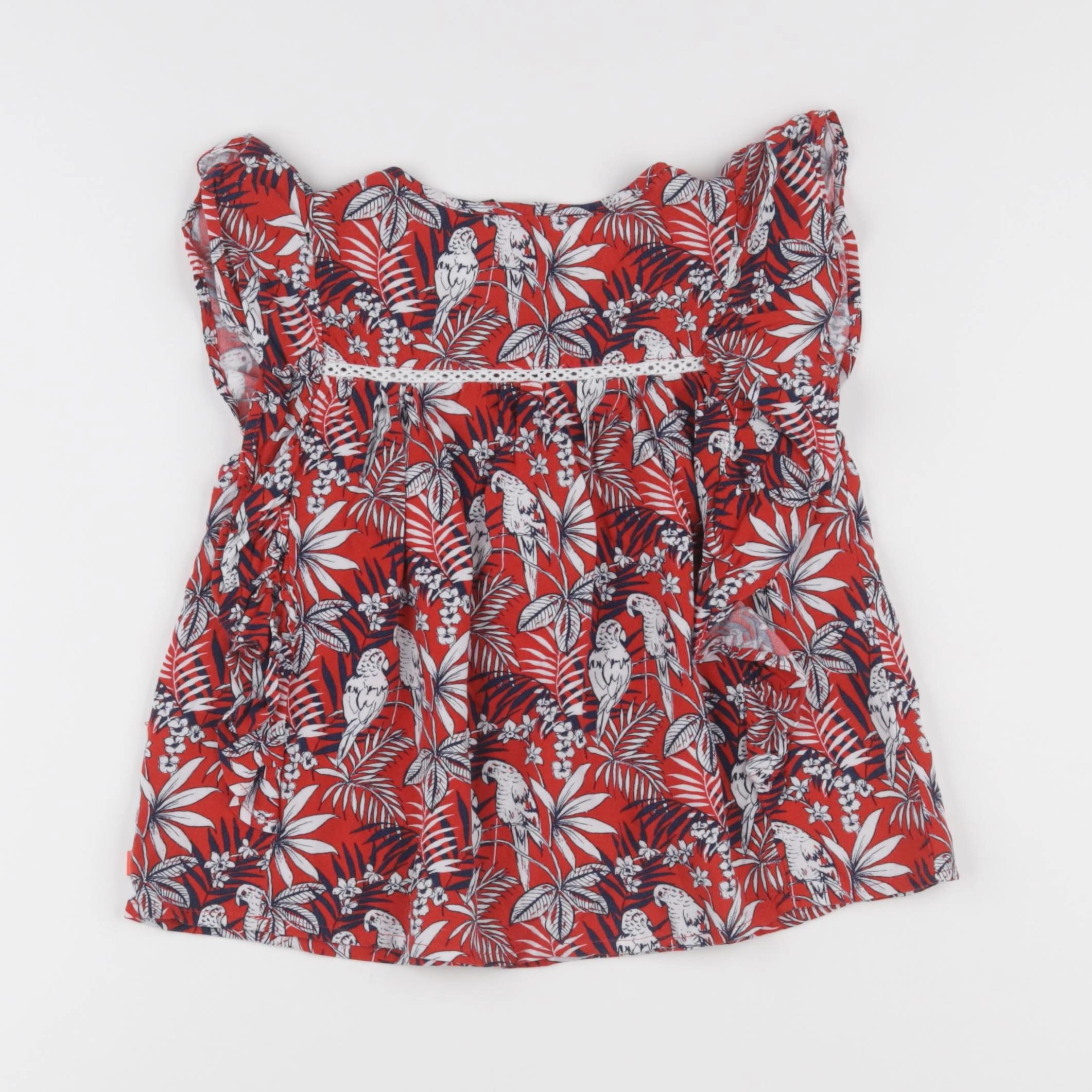 IKKS - blouse rouge, bleu - 8 ans