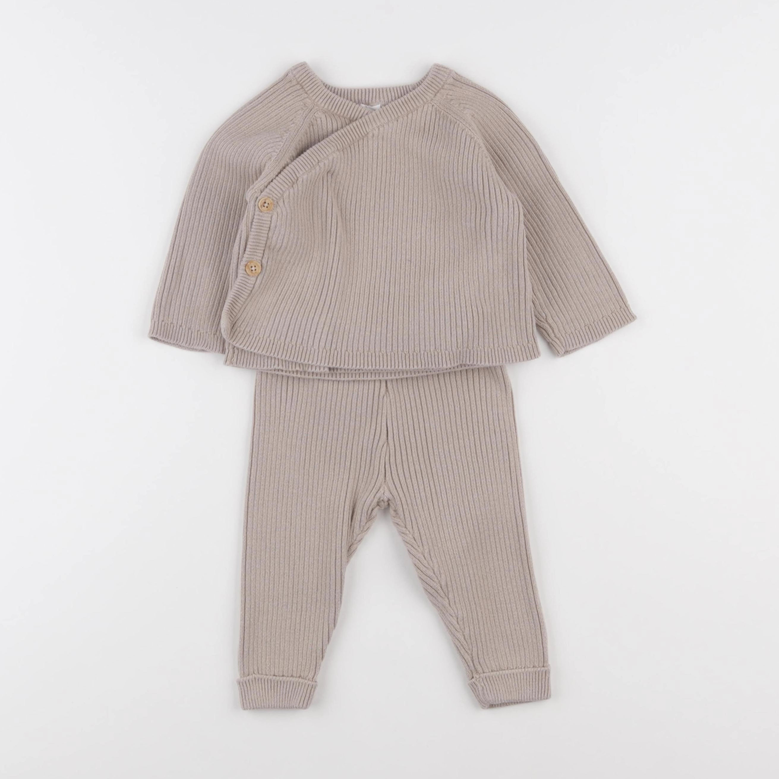 Vertbaudet - ensemble marron - 9 mois
