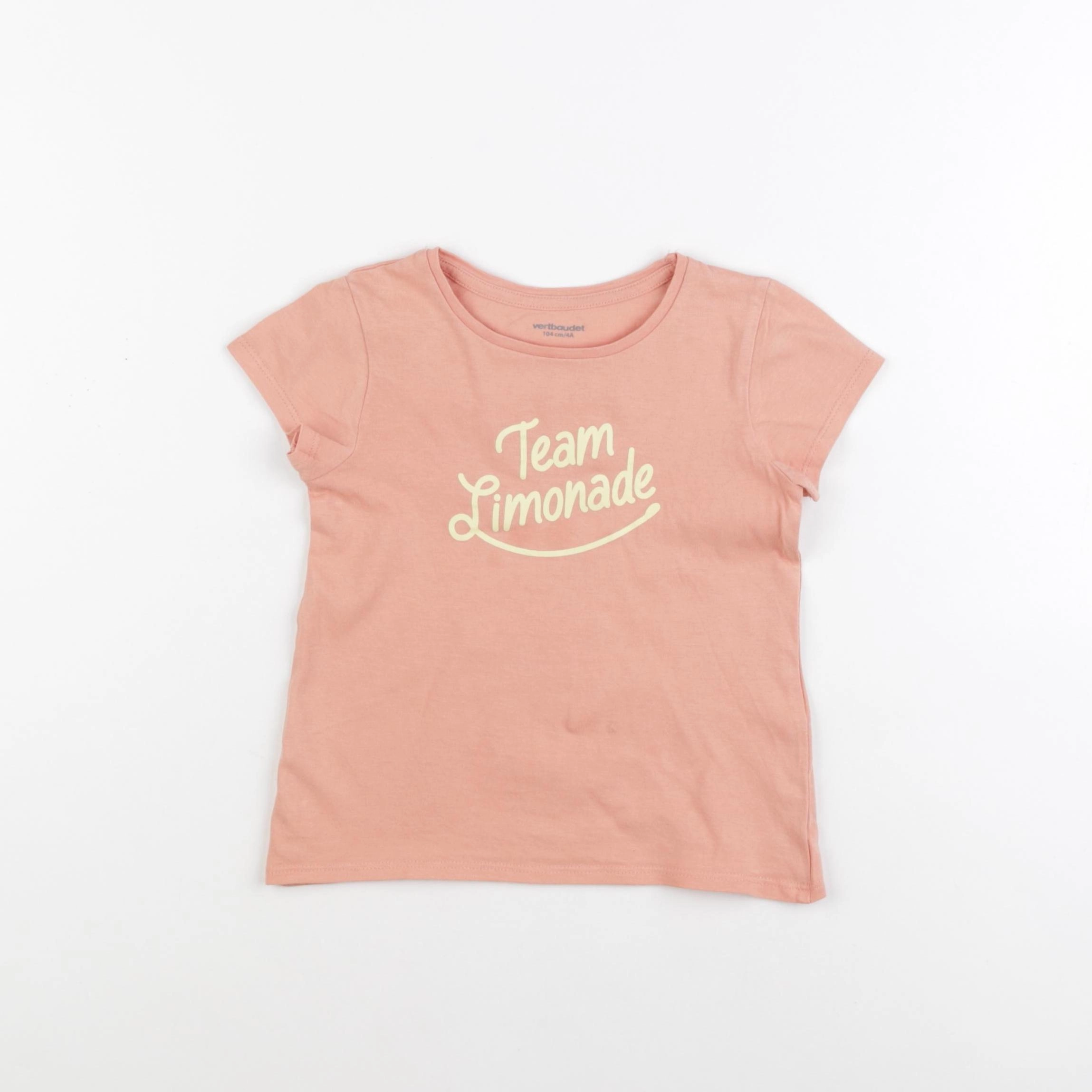 Vertbaudet - tee-shirt rose - 4 ans