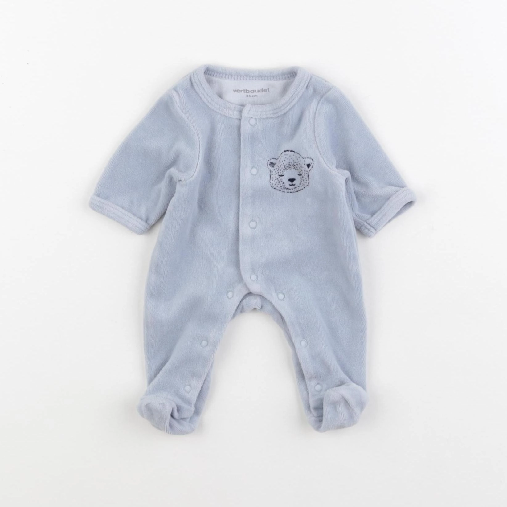 Vertbaudet - pyjama velours bleu - Prématuré