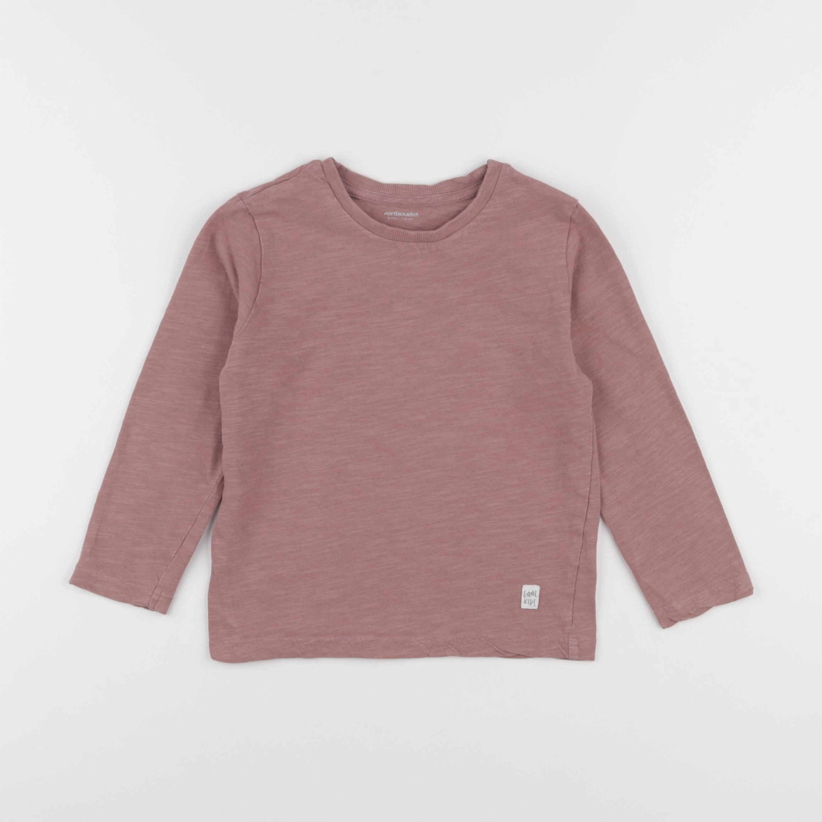 Vertbaudet - tee-shirt blanc, rose - 6 ans