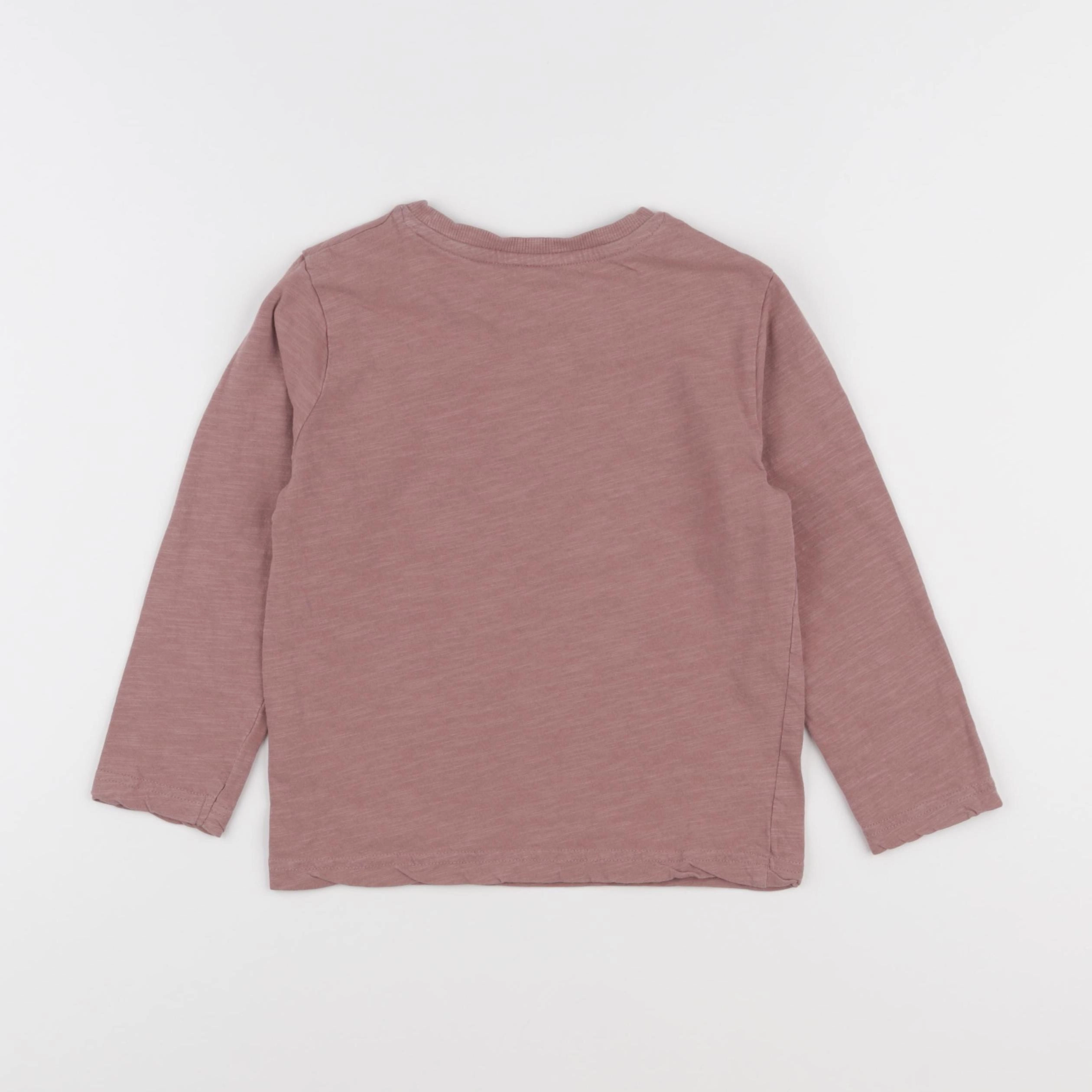 Vertbaudet - tee-shirt blanc, rose - 6 ans
