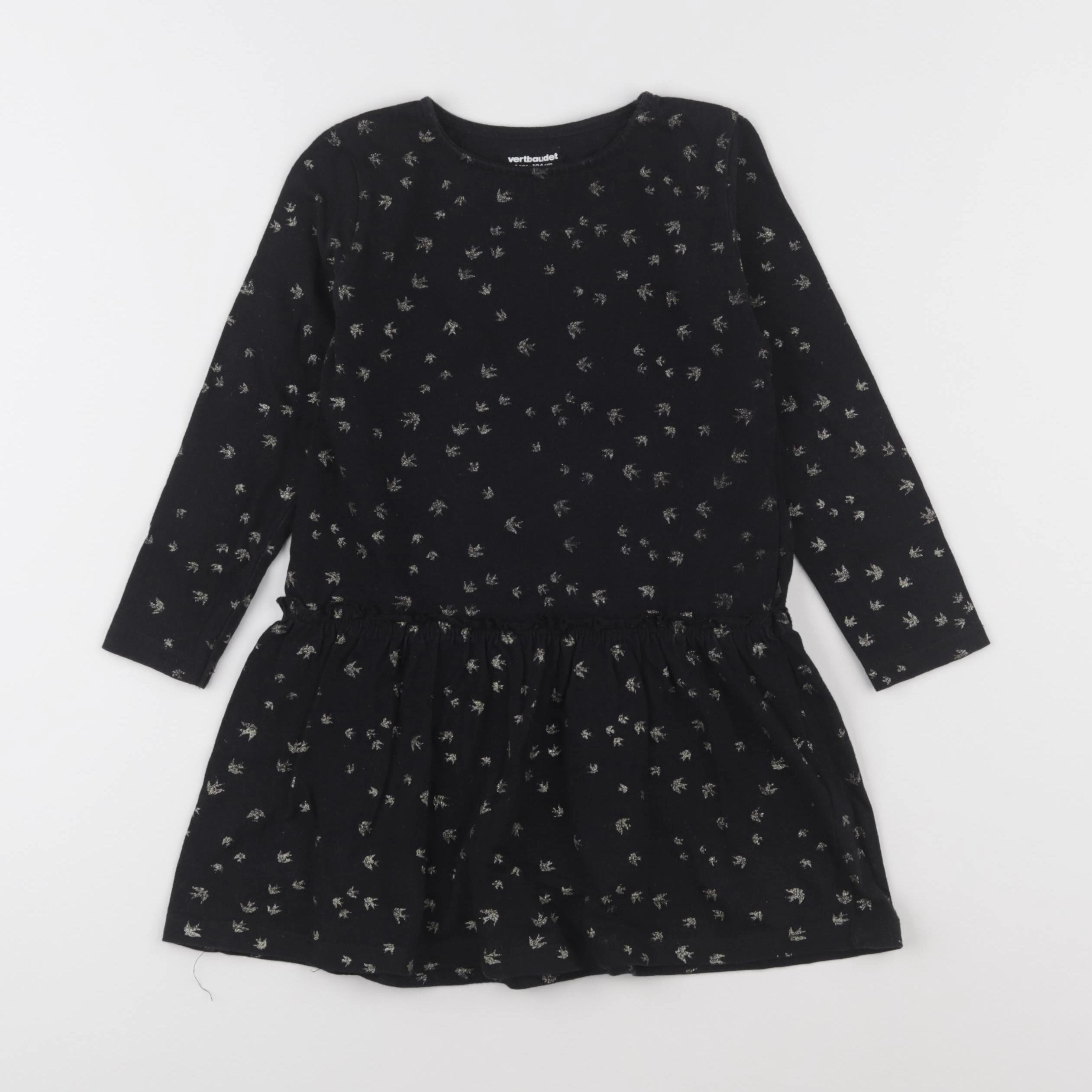 Vertbaudet - robe noir, or - 4 ans