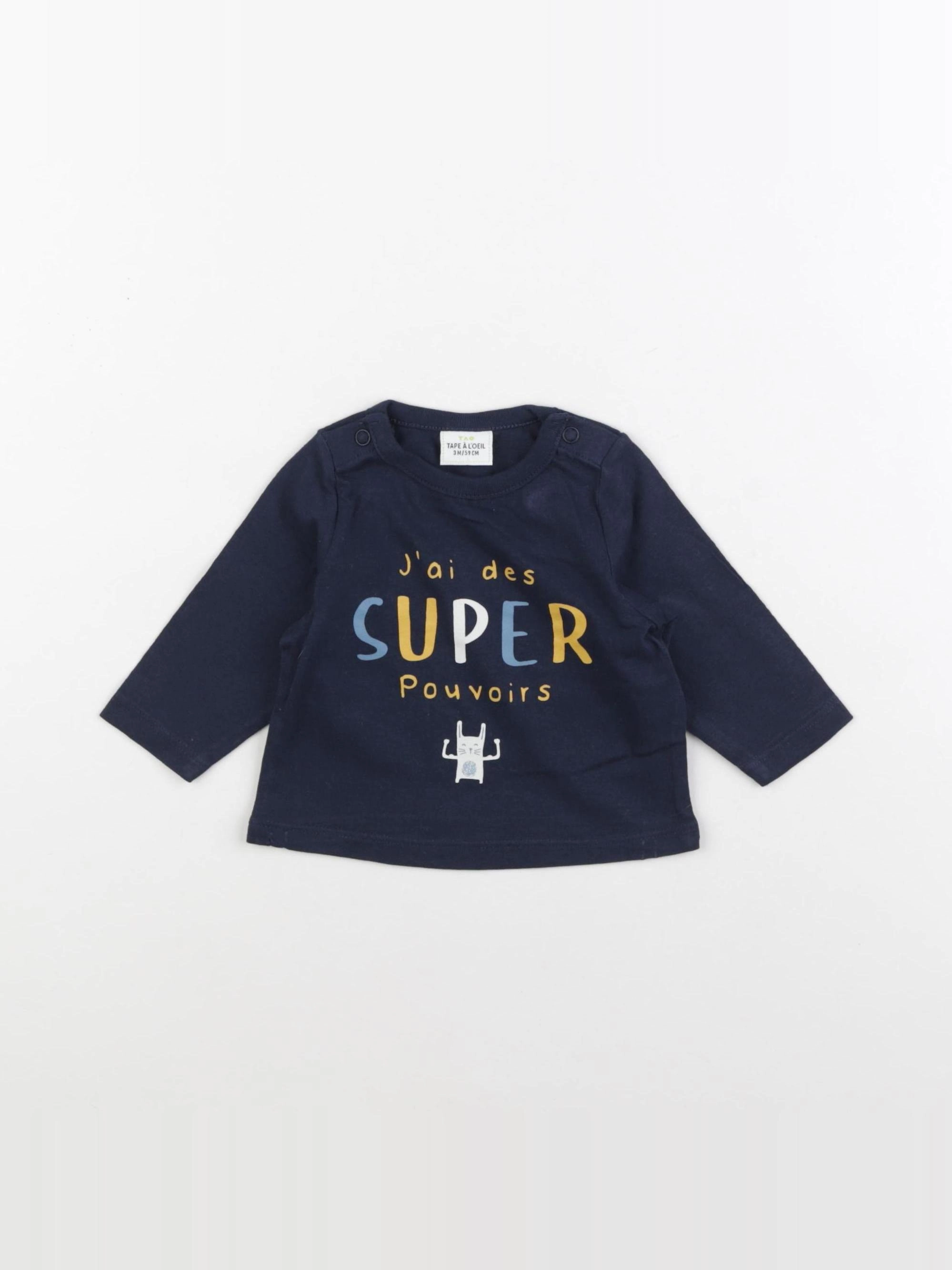 Tape à l'oeil - tee-shirt bleu - 3 mois