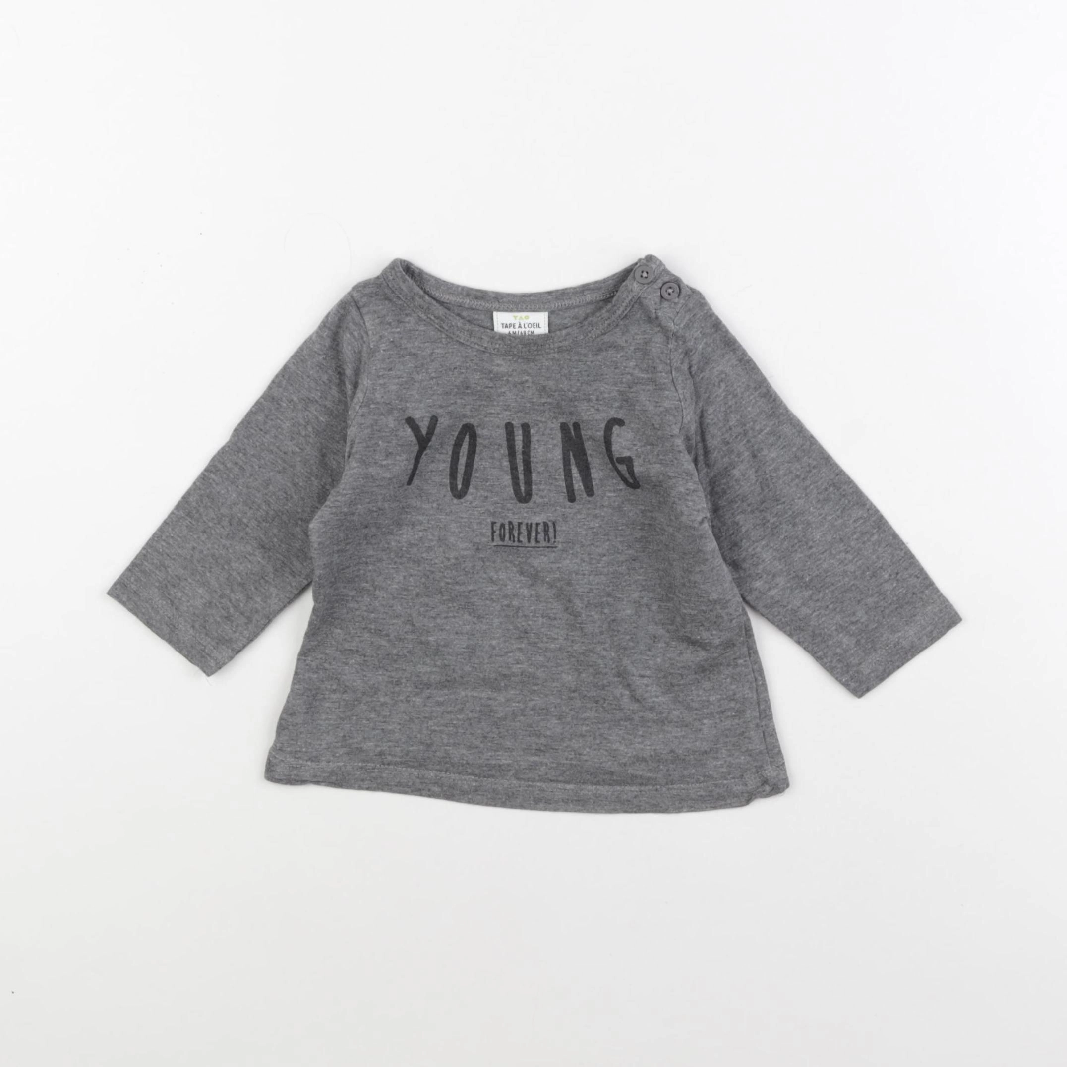 Tape à l'oeil - tee-shirt gris - 6 mois