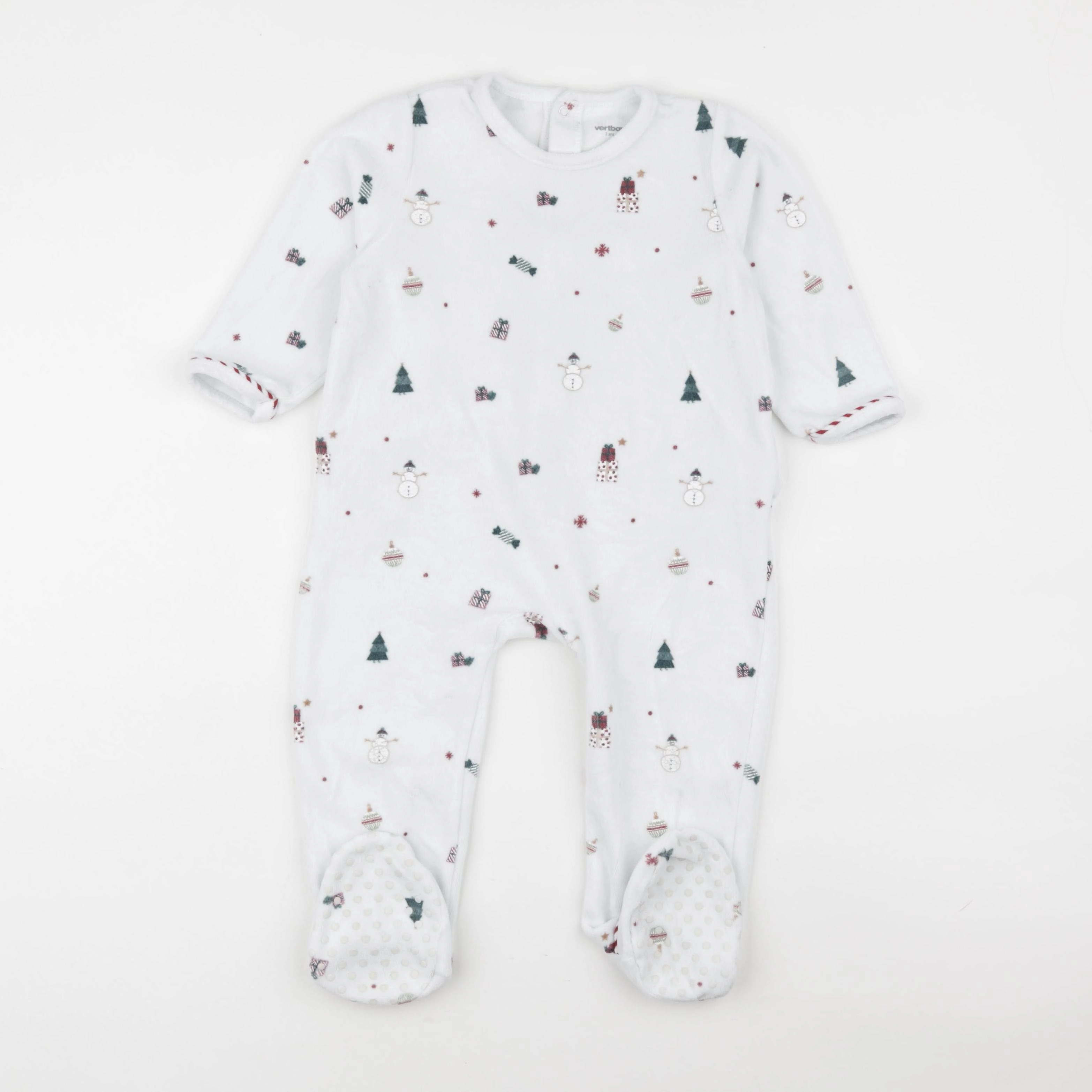 Vertbaudet - pyjama velours blanc - 2 ans