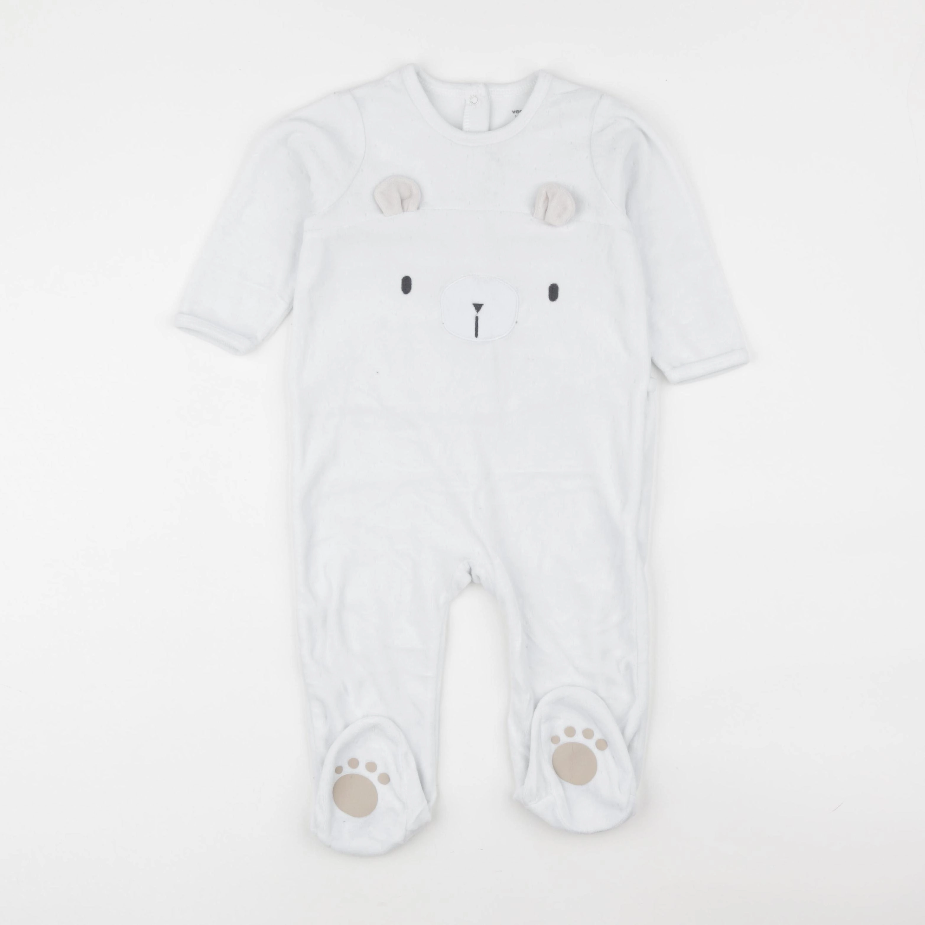 Vertbaudet - pyjama velours blanc - 18 mois