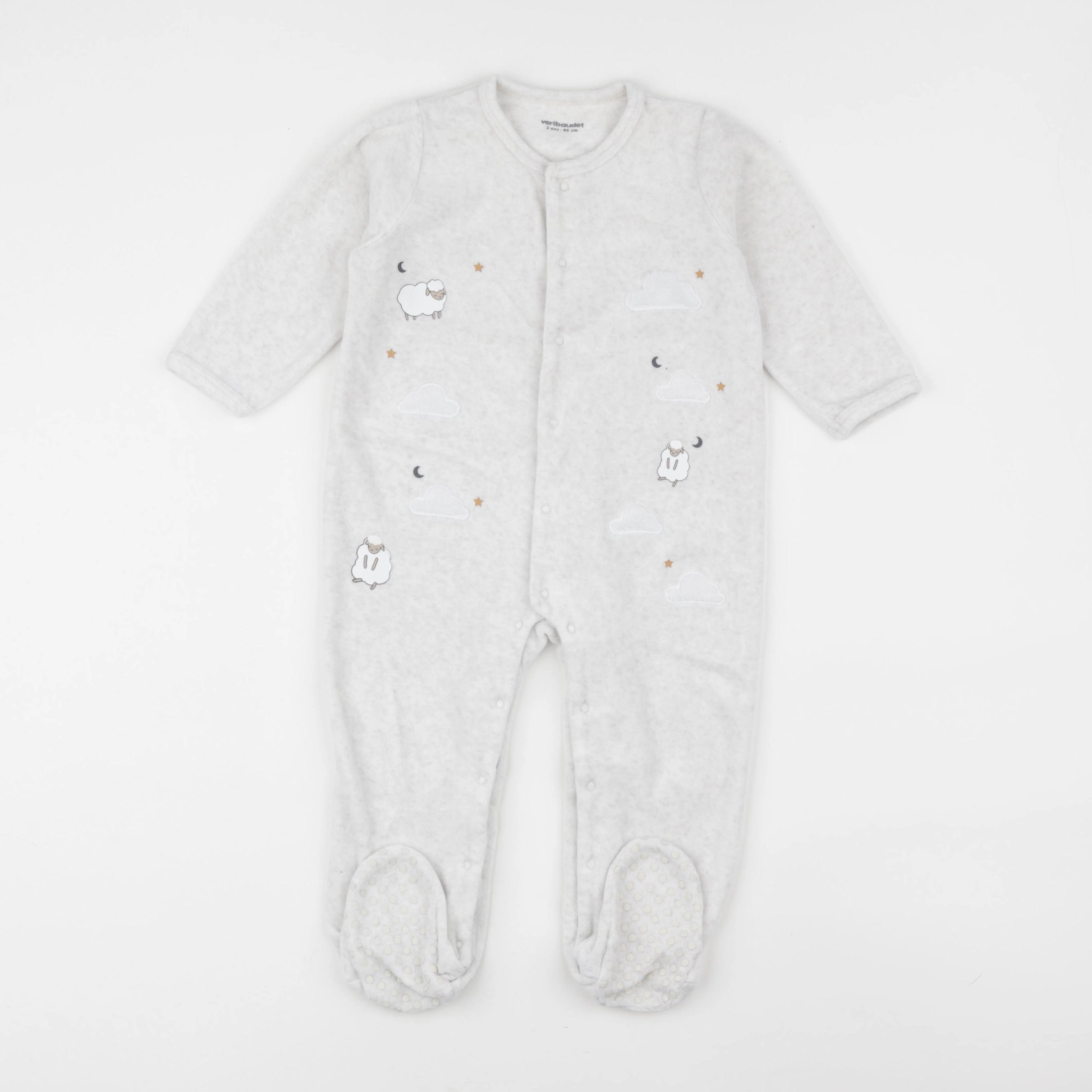 Vertbaudet - pyjama velours beige - 2 ans