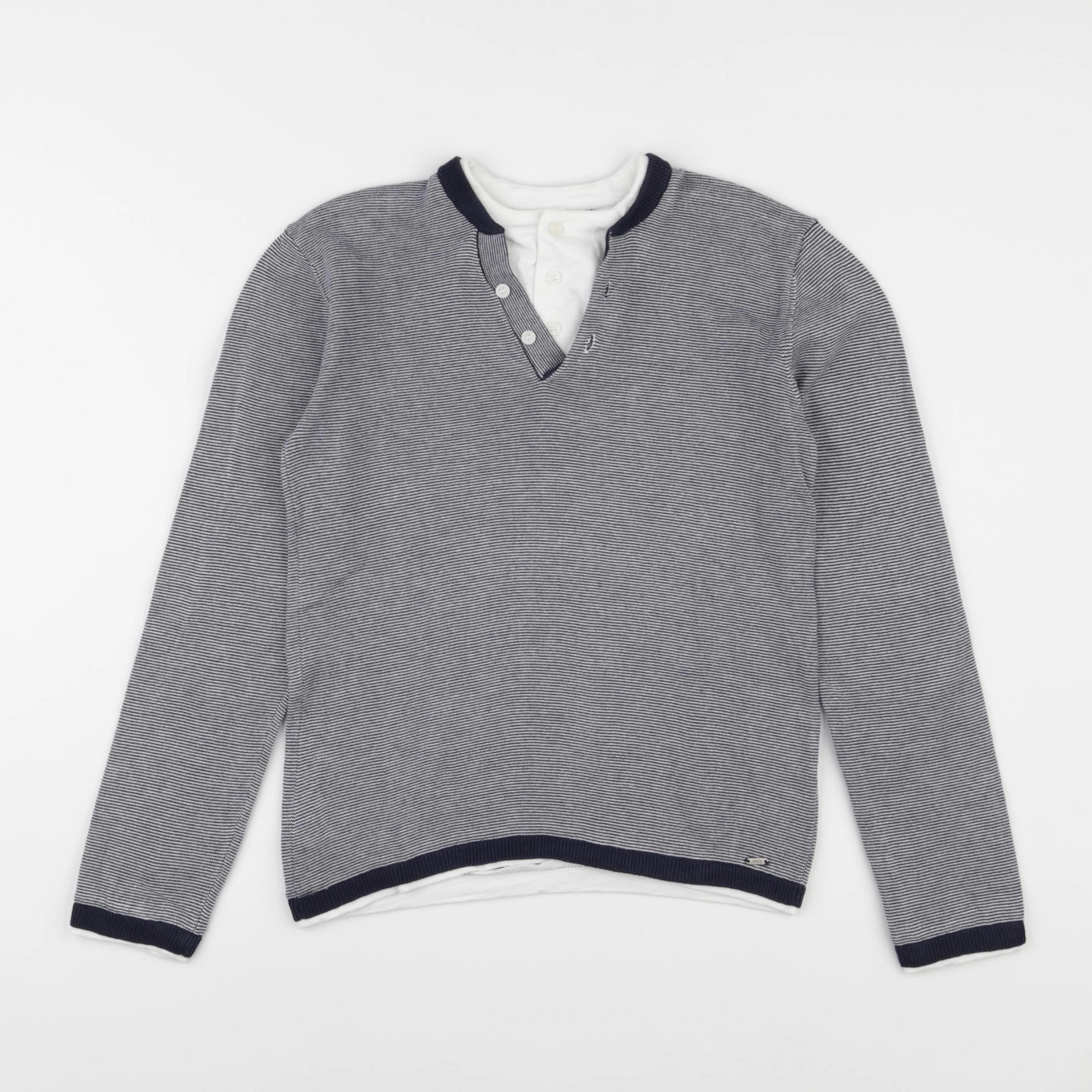 IKKS - pull bleu, blanc - 10 ans