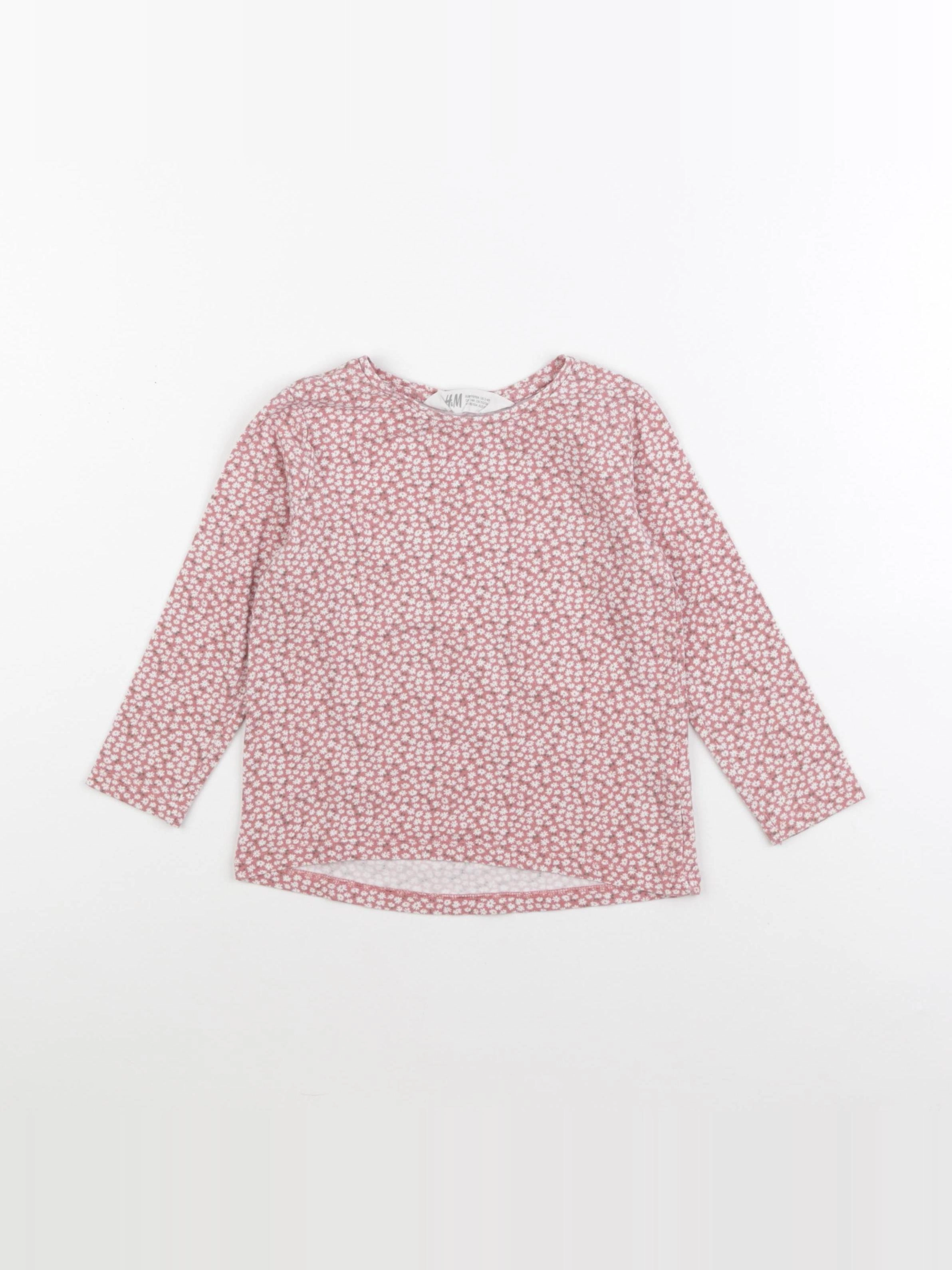 H&M - tee-shirt rose - 3/4 ans