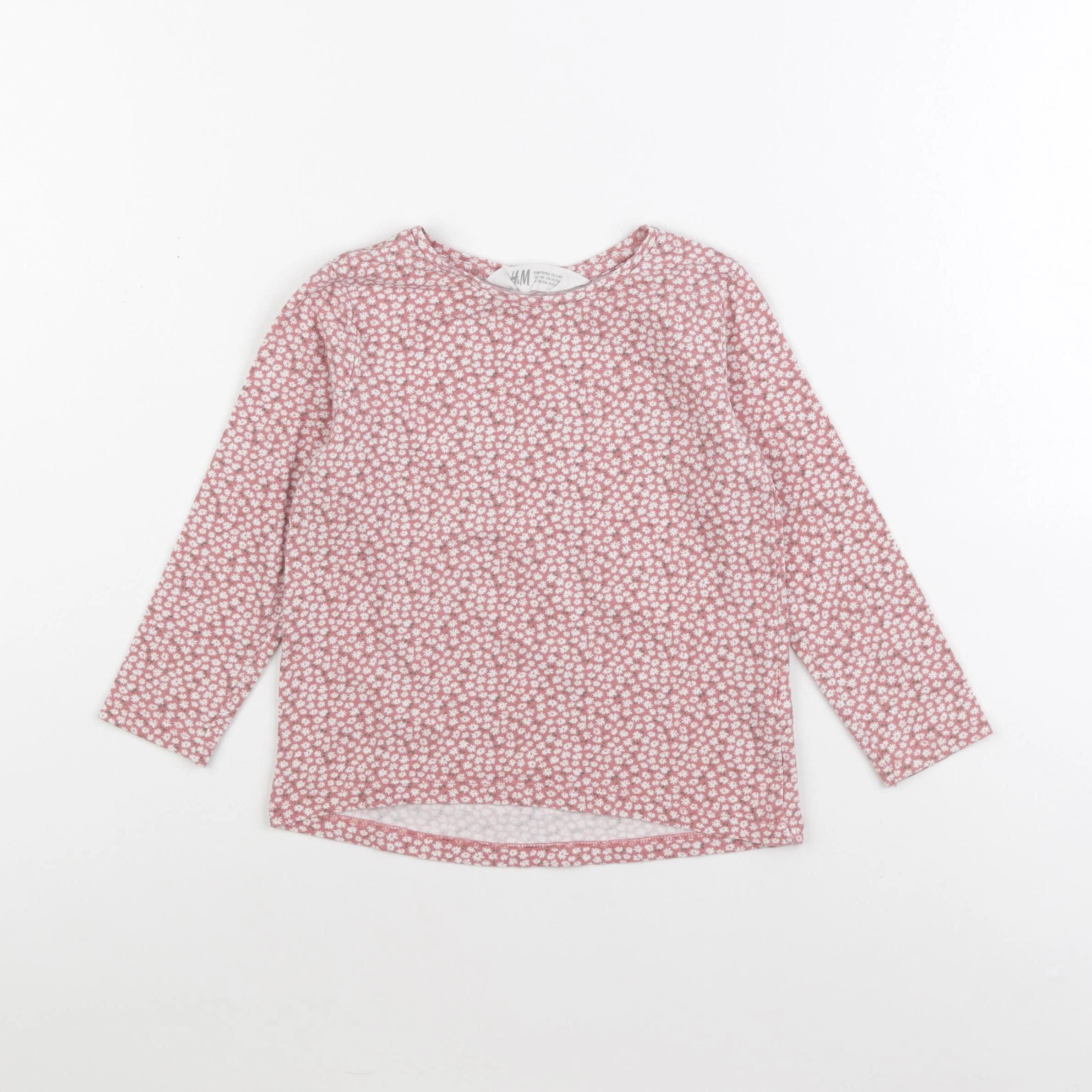 H&M - tee-shirt rose - 3/4 ans