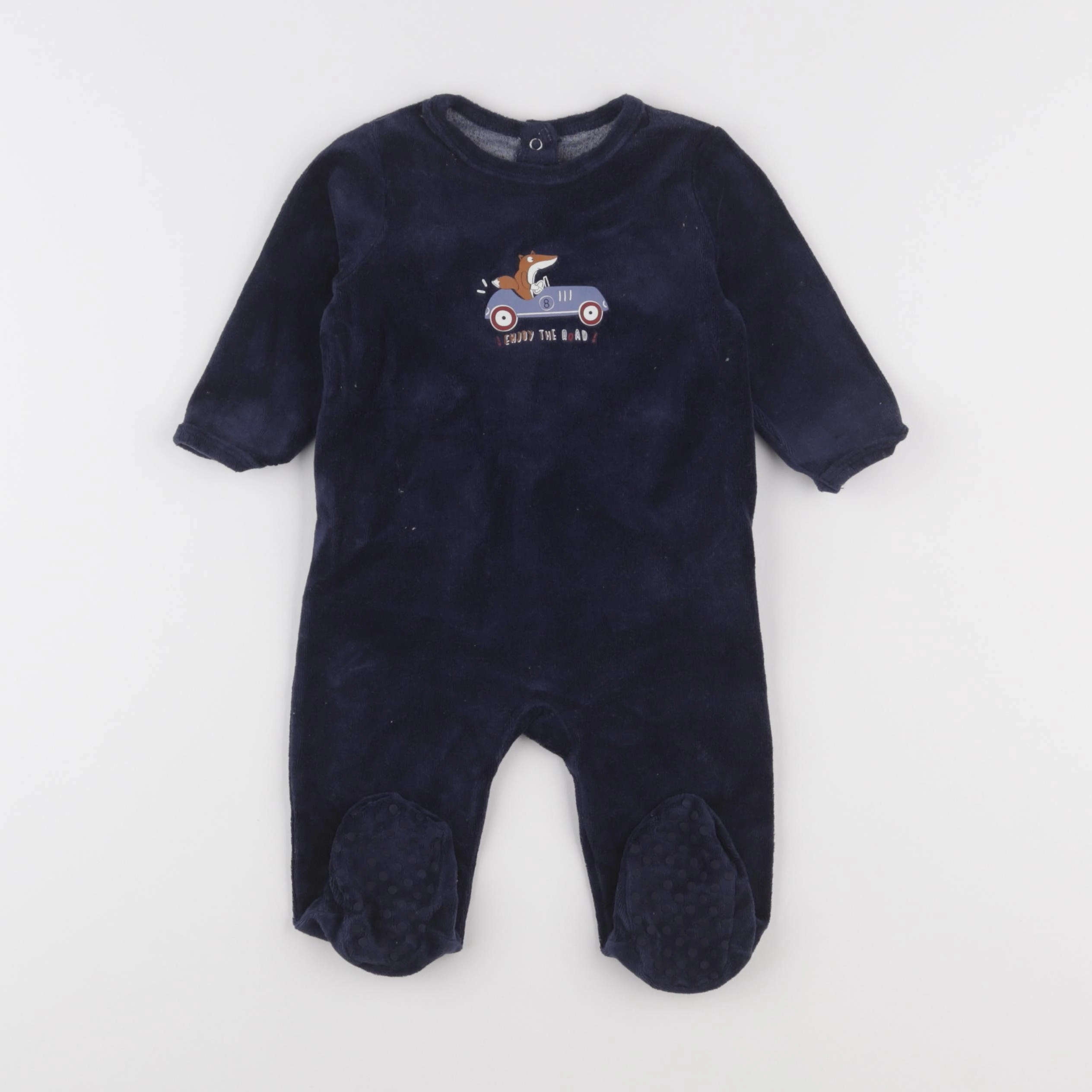 Vertbaudet - pyjama velours bleu - 9 mois