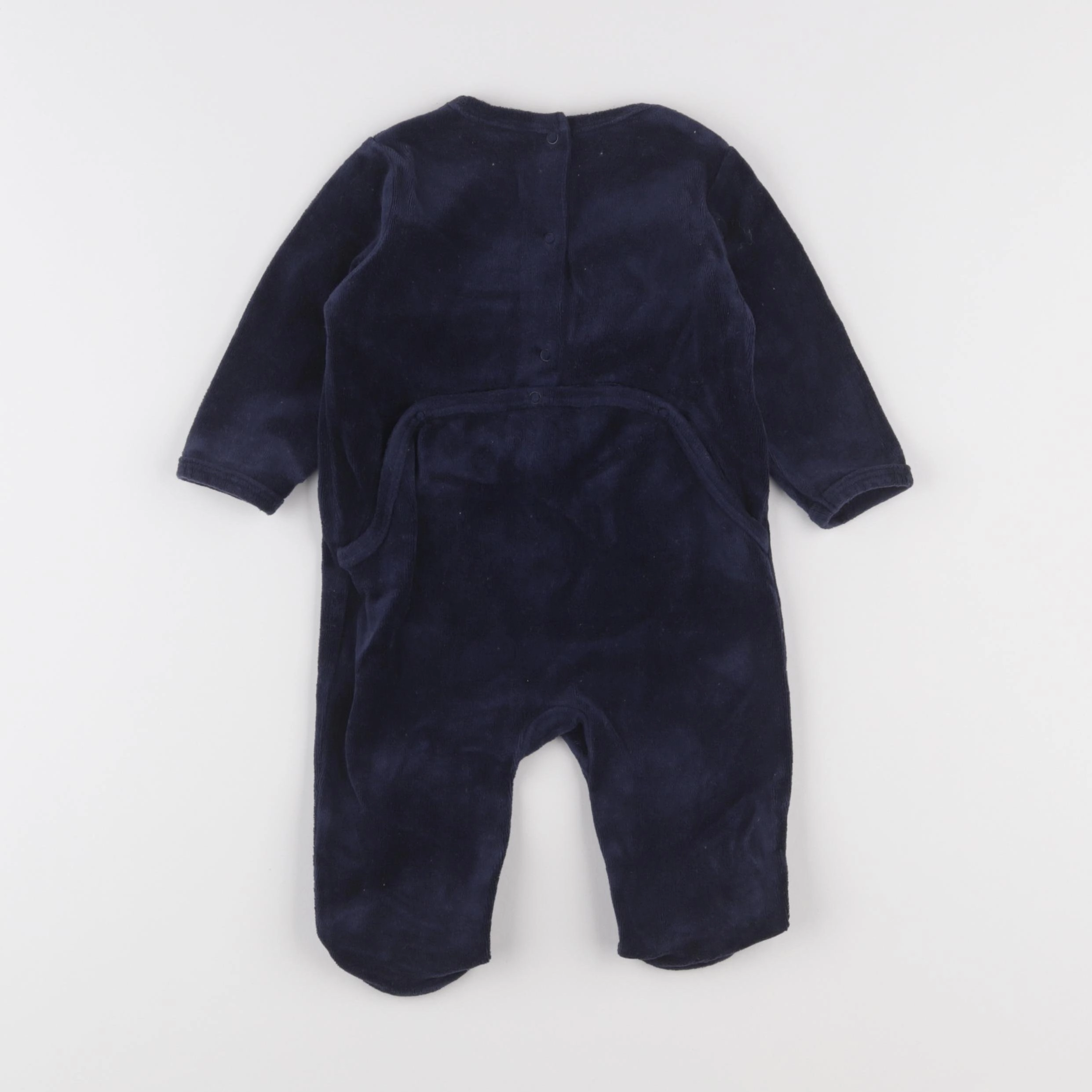 Vertbaudet - pyjama velours bleu - 9 mois
