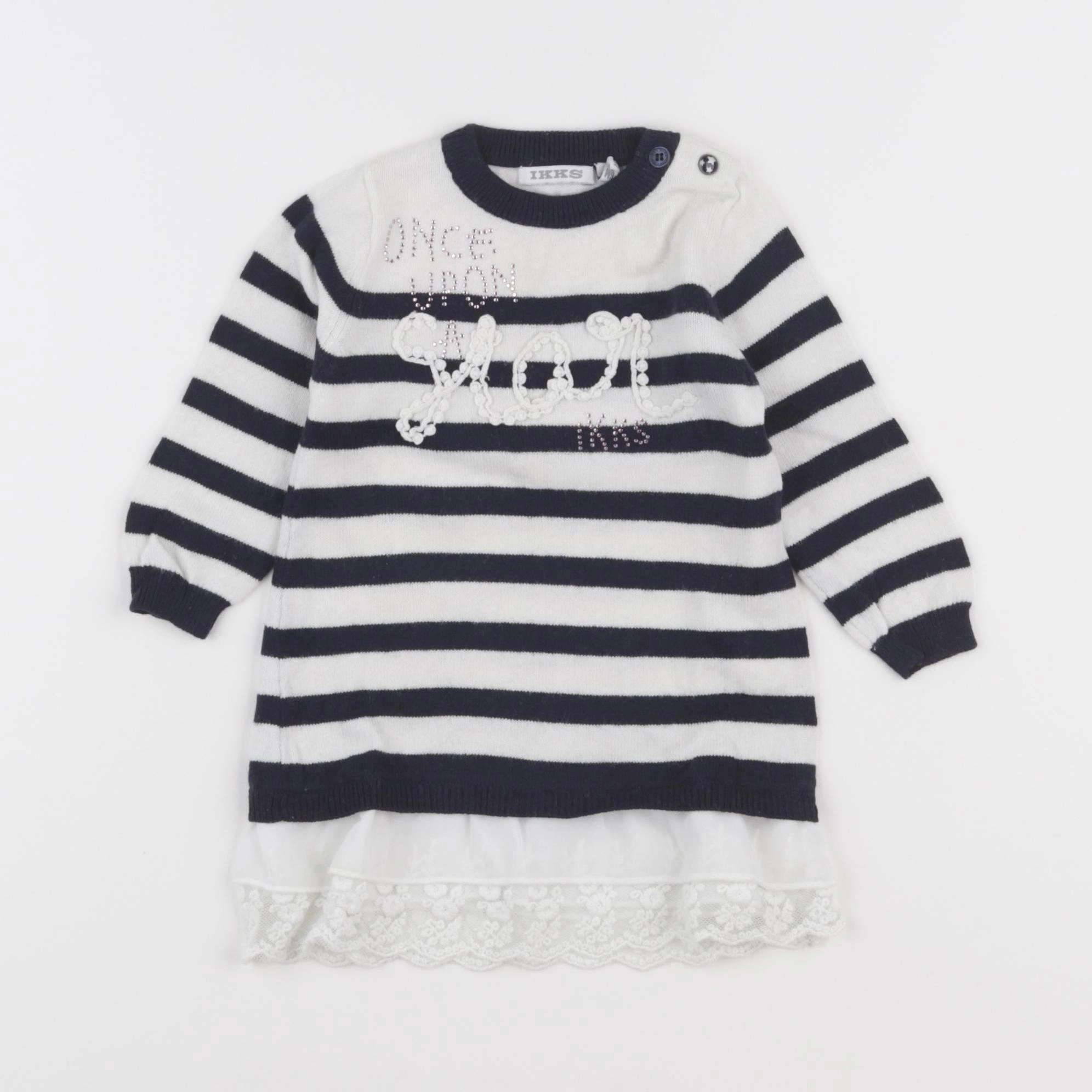 IKKS - robe blanc, bleu - 6 mois