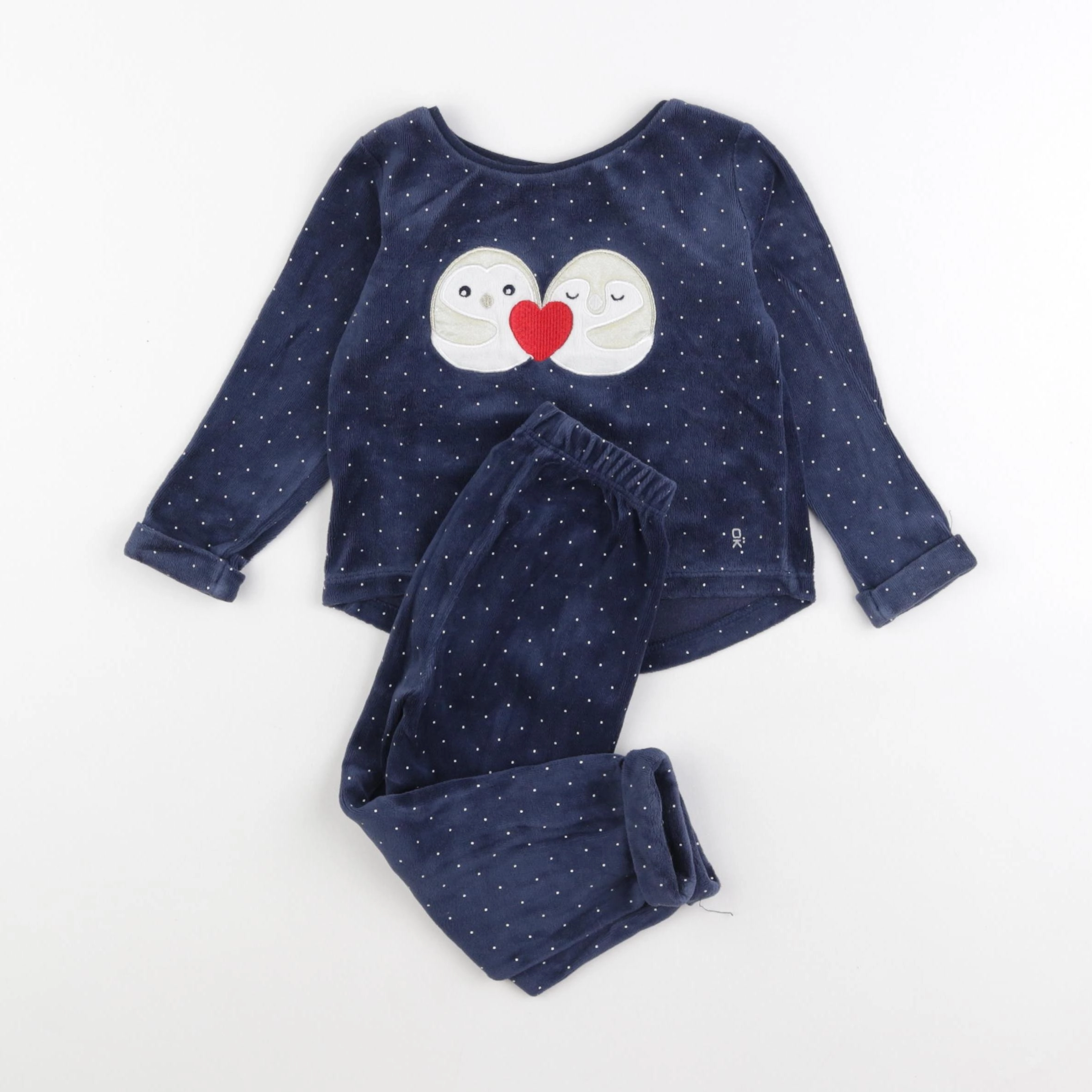 Okaidi - pyjama velours bleu - 2 ans