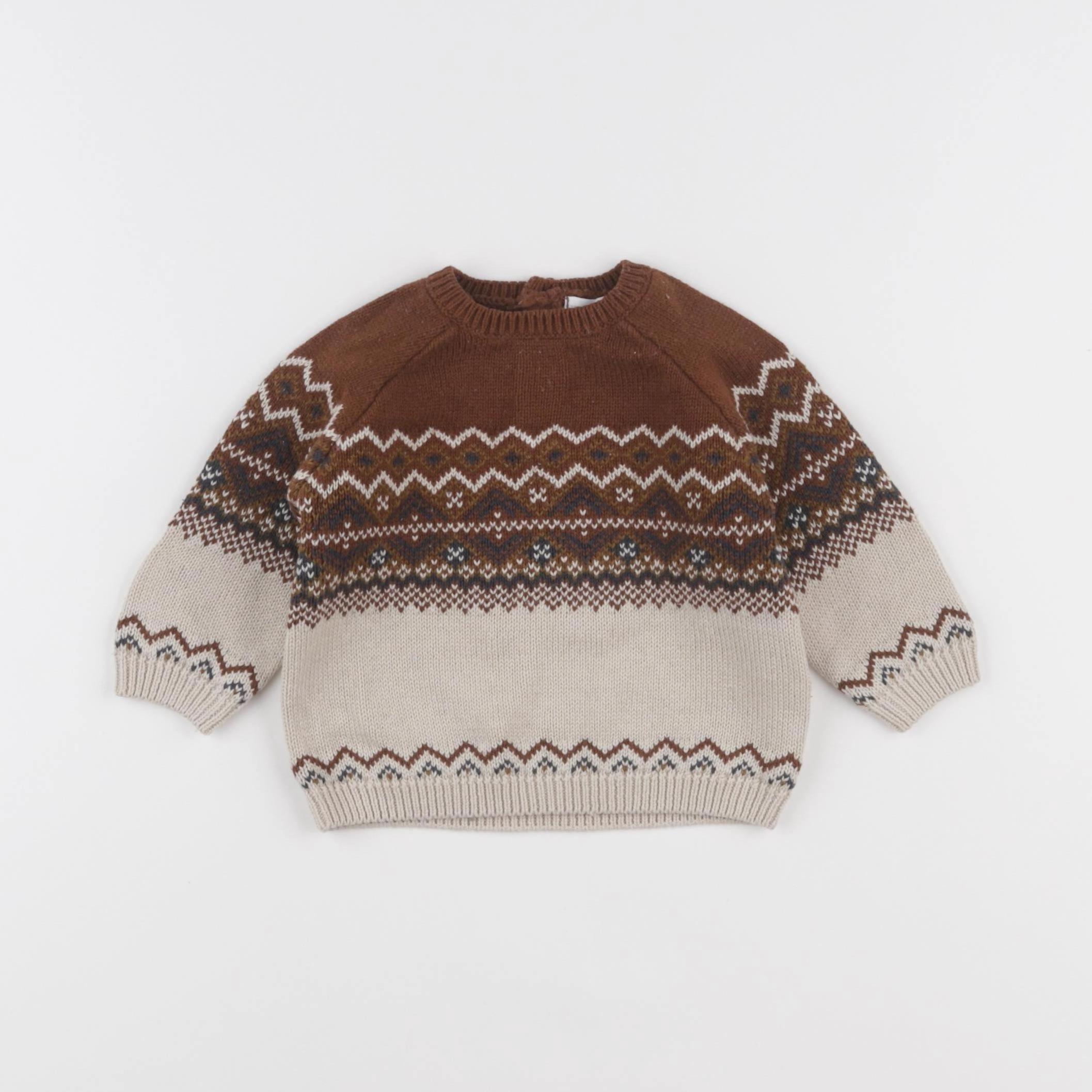 Vertbaudet - pull marron - 9 mois