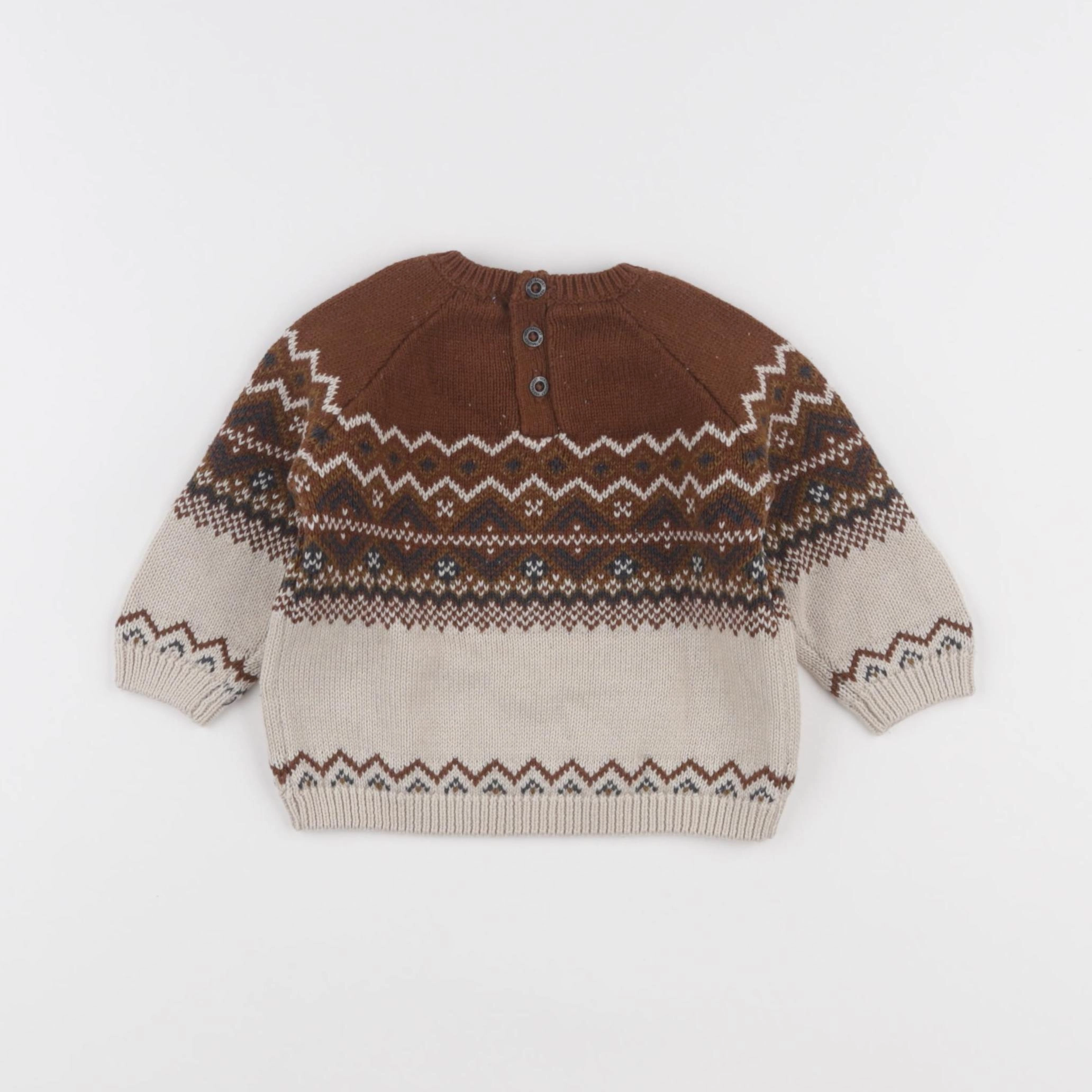 Vertbaudet - pull marron - 9 mois