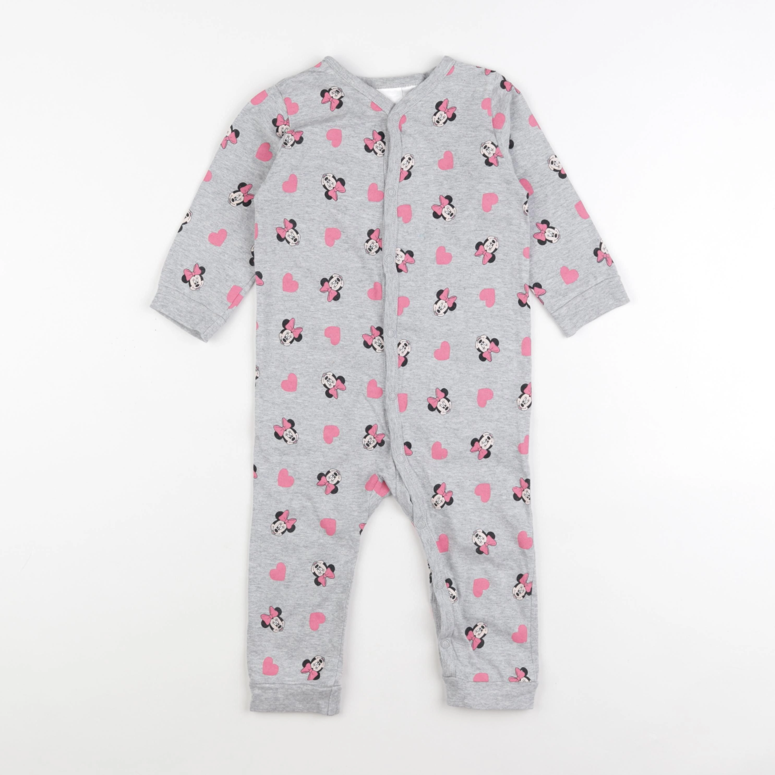 H&M - pyjama coton gris - 9/12 mois
