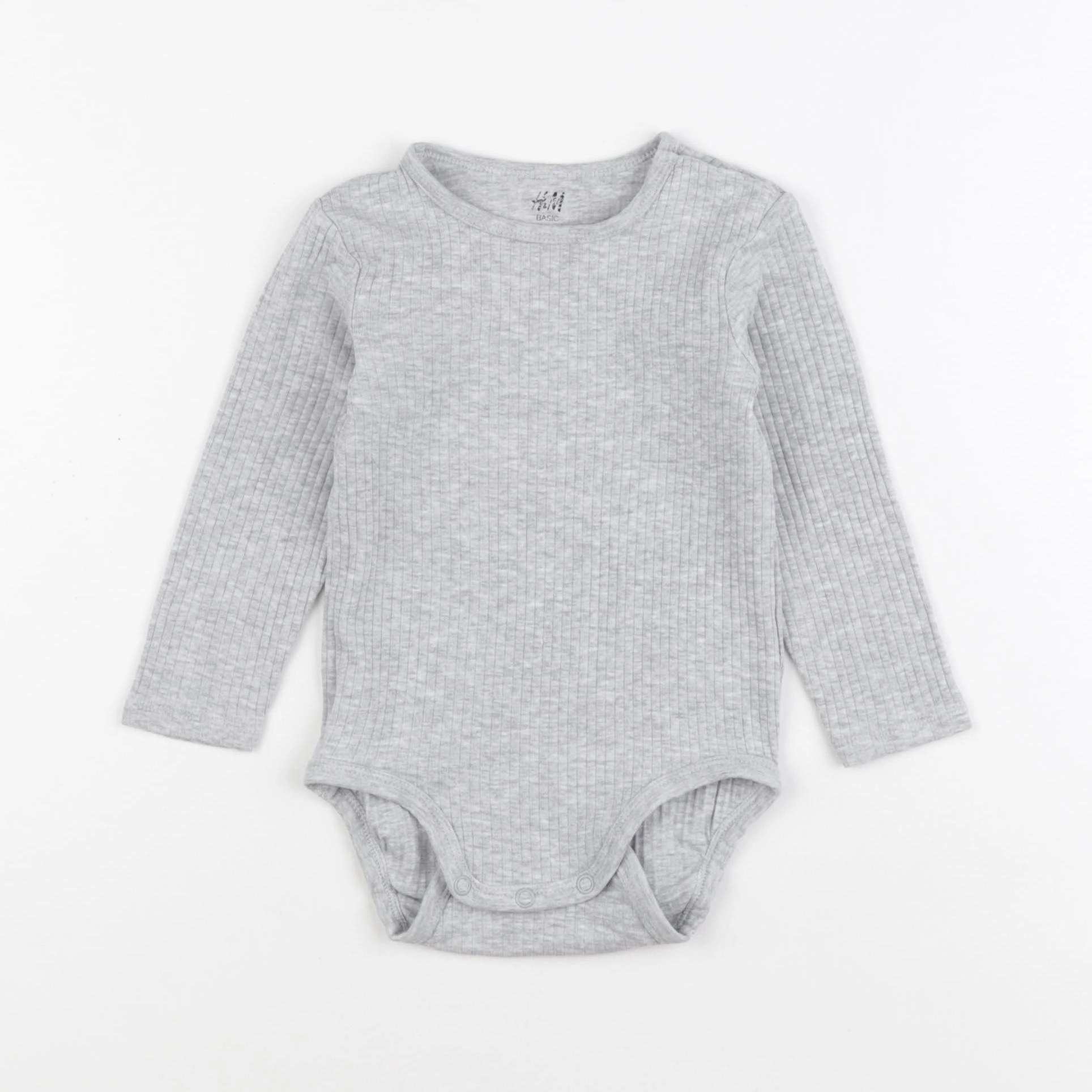H&M - body gris - 9/12 mois