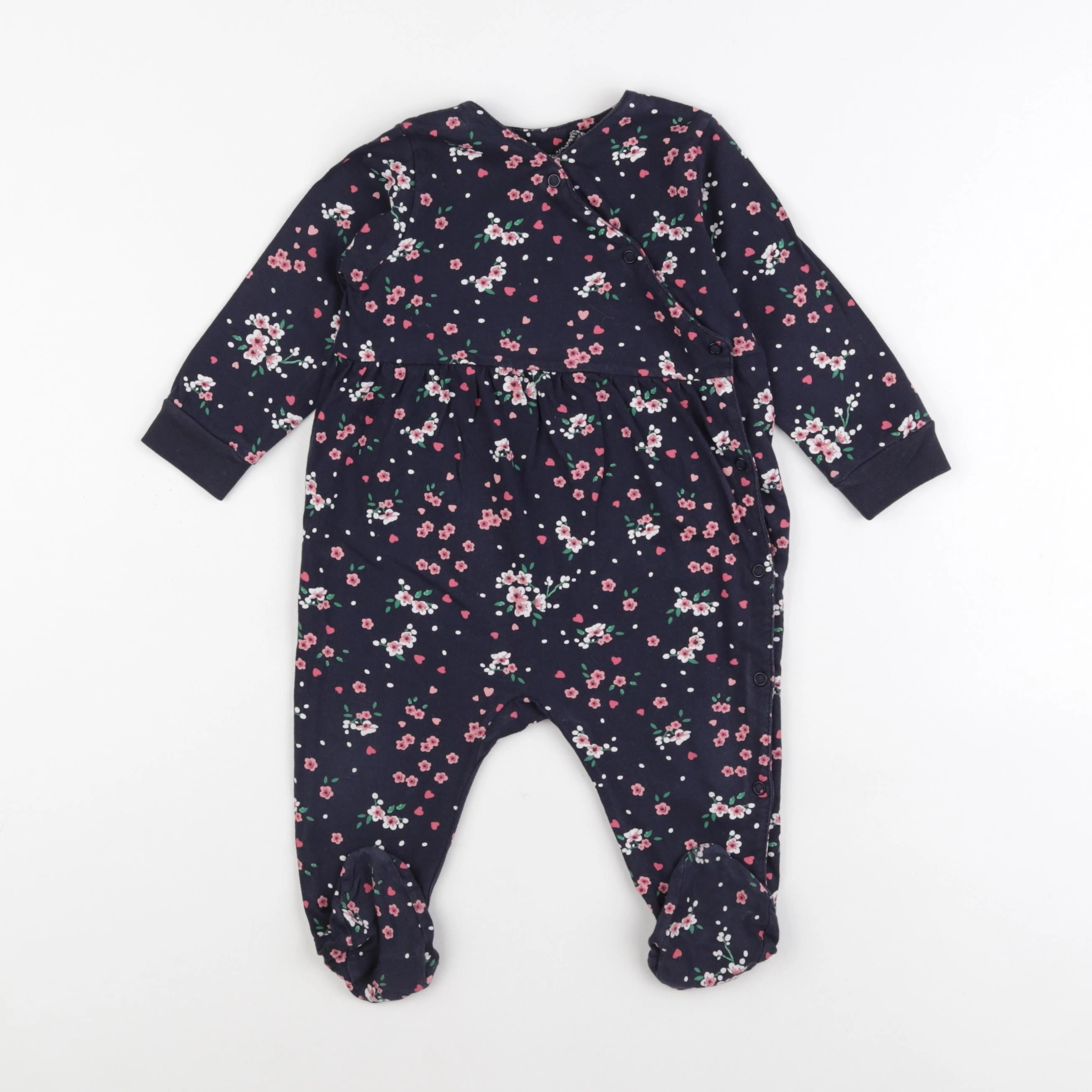 H&M - pyjama coton bleu - 6/9 mois