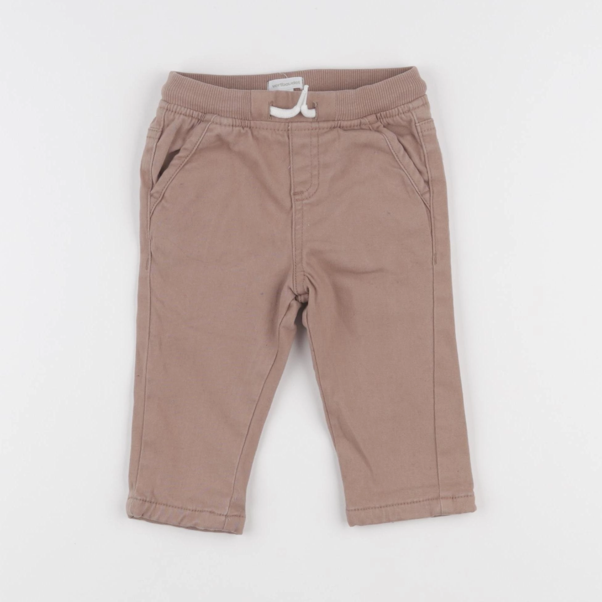 Vertbaudet - pantalon doublé marron - 9 mois