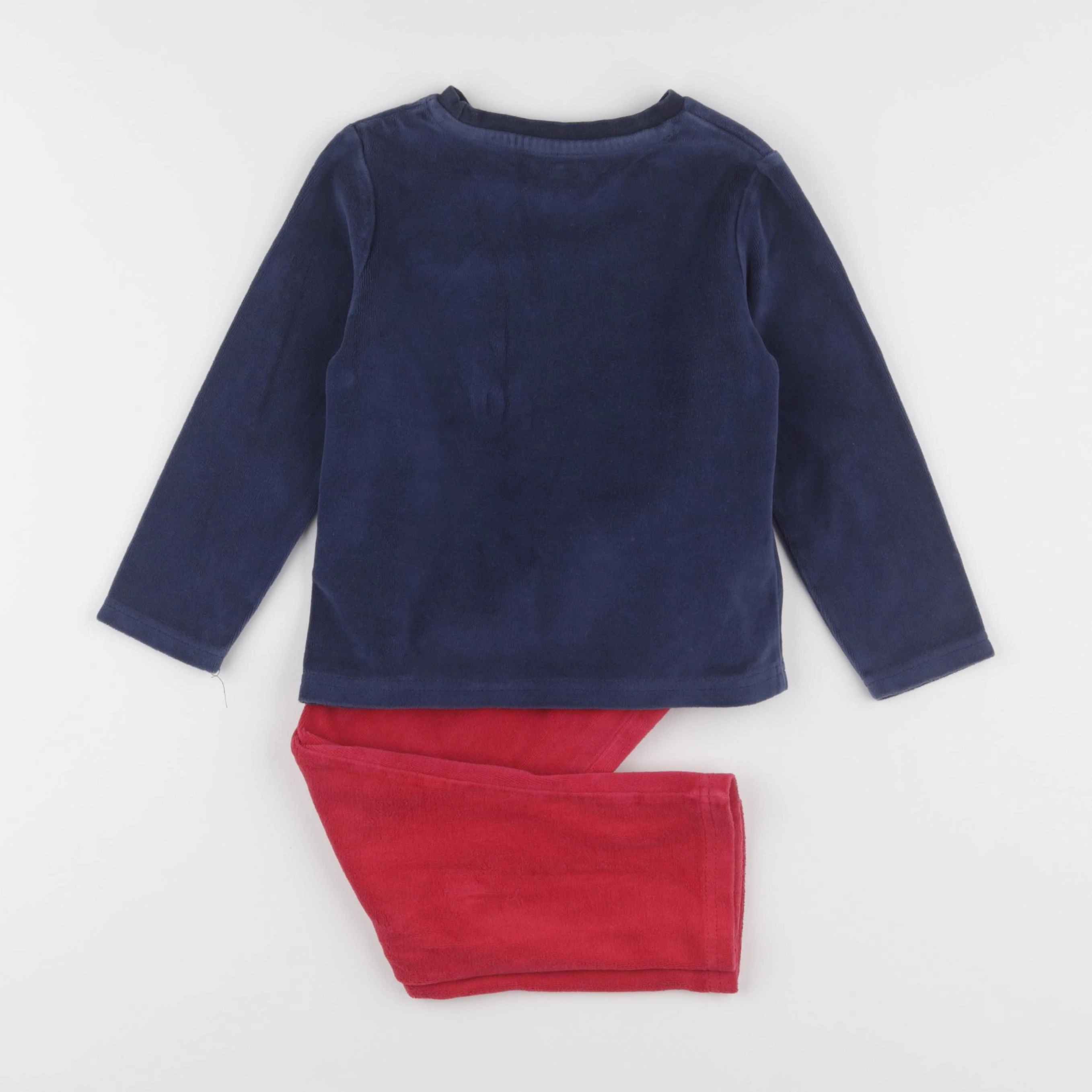 Vertbaudet - pyjama velours bleu, rouge - 5 ans