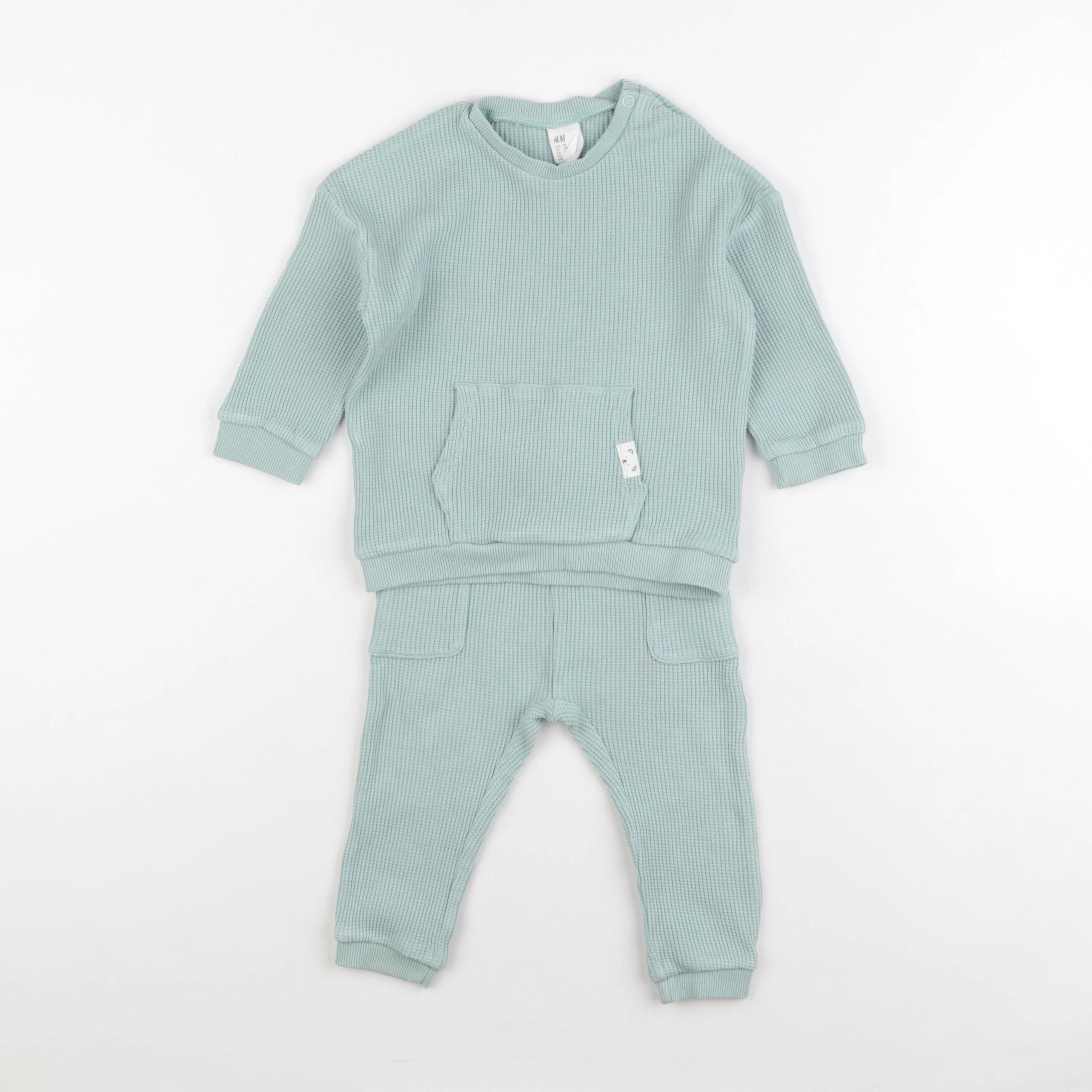 H&M - ensemble vert - 9/12 mois
