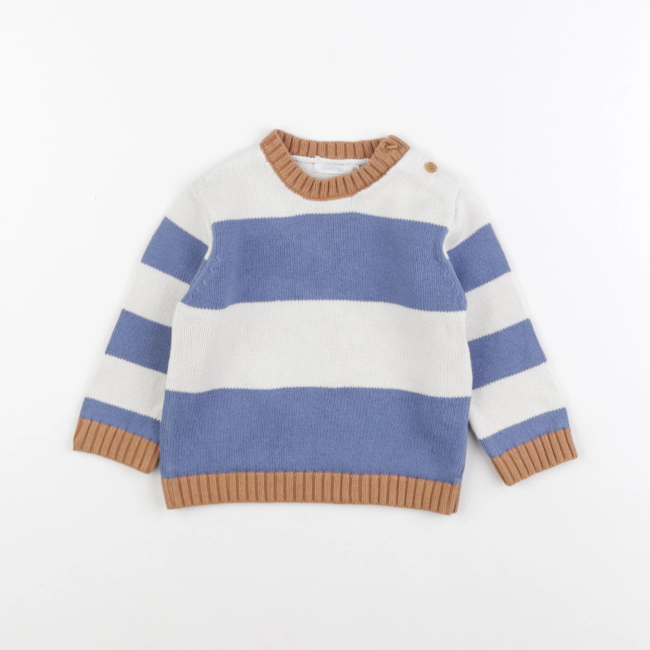 Boutchou - pull bleu - 12 mois
