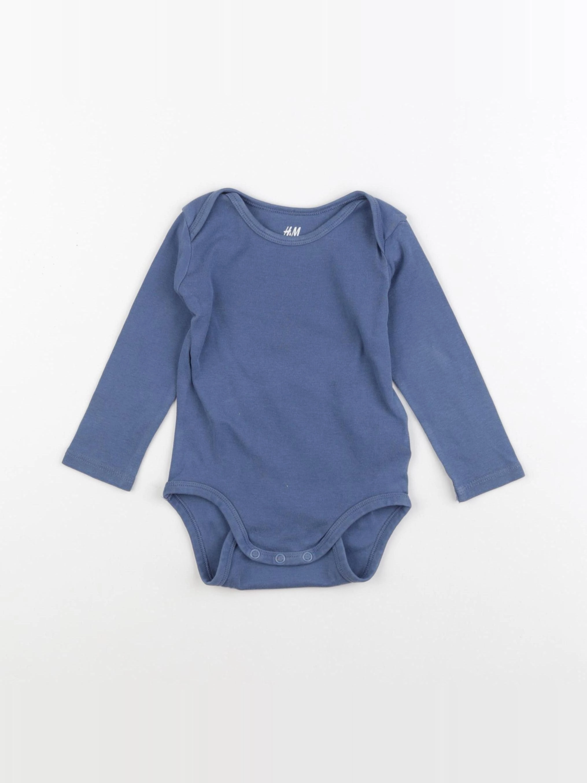 H&M - body bleu - 6/9 mois