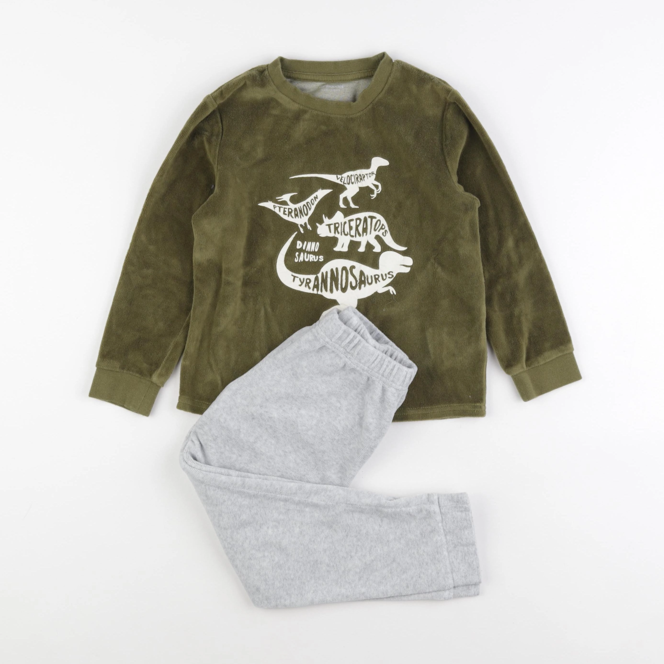Vertbaudet - pyjama velours vert - 6 ans