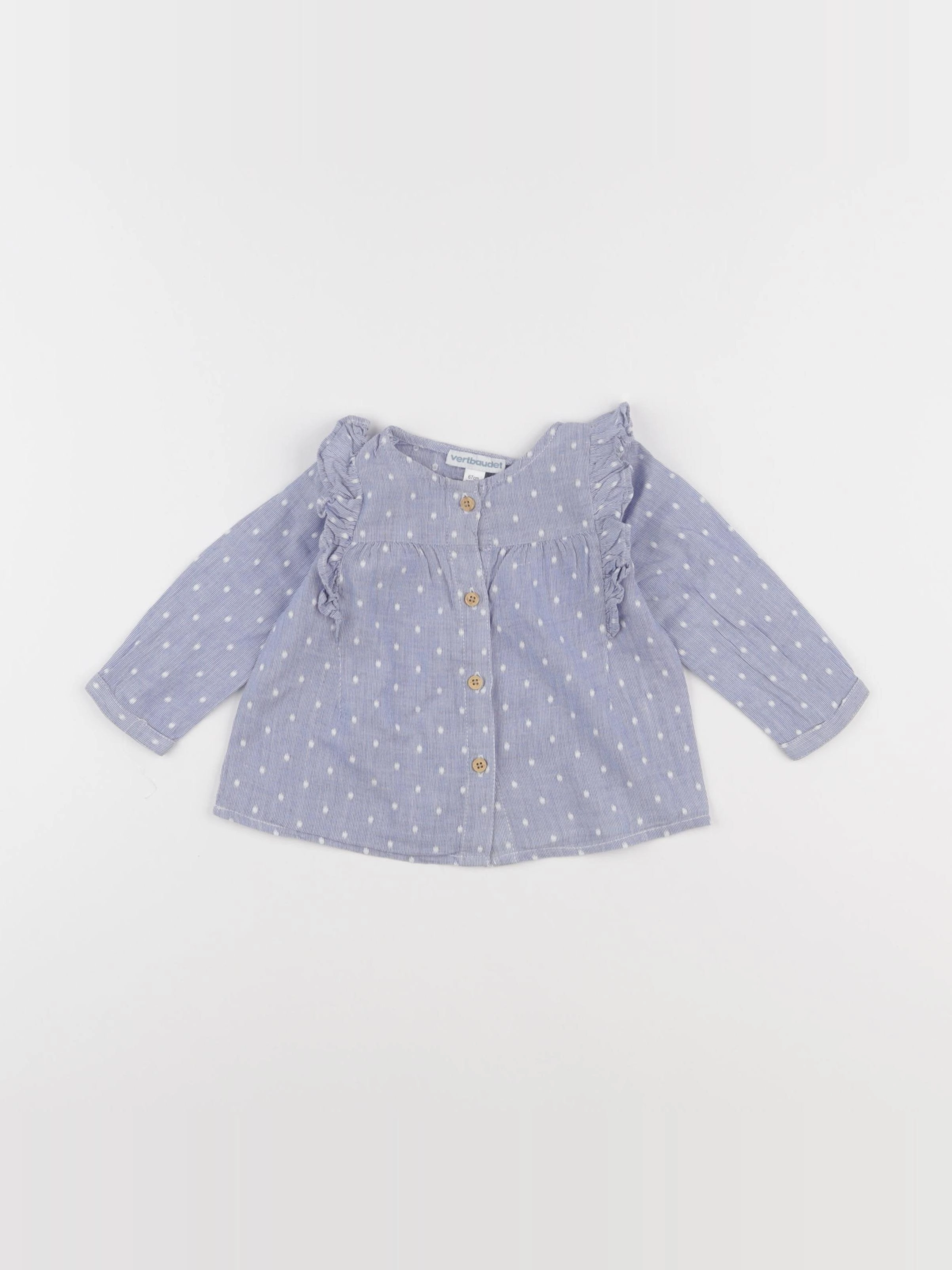 Vertbaudet - blouse bleu - 6 mois