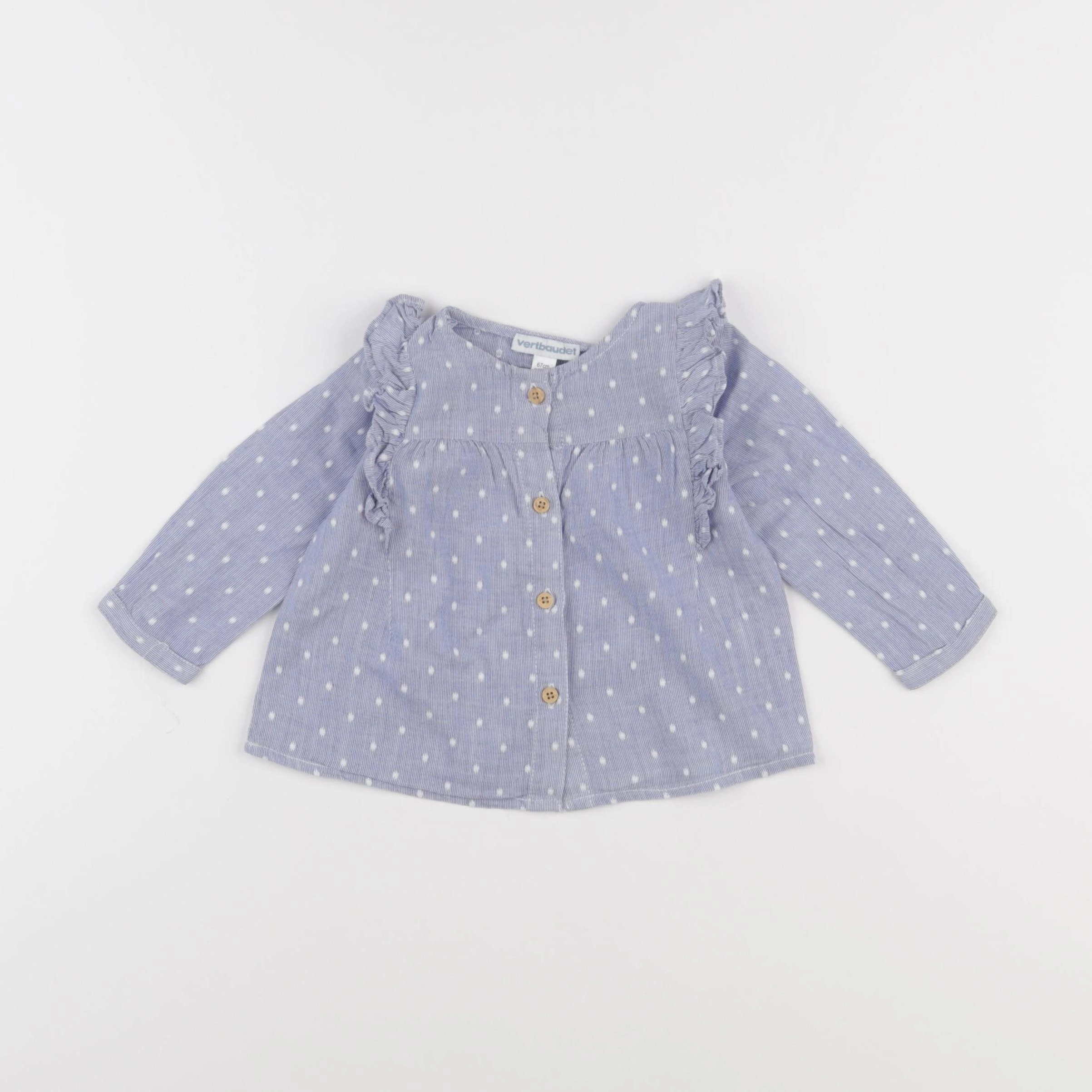 Vertbaudet - blouse bleu - 6 mois