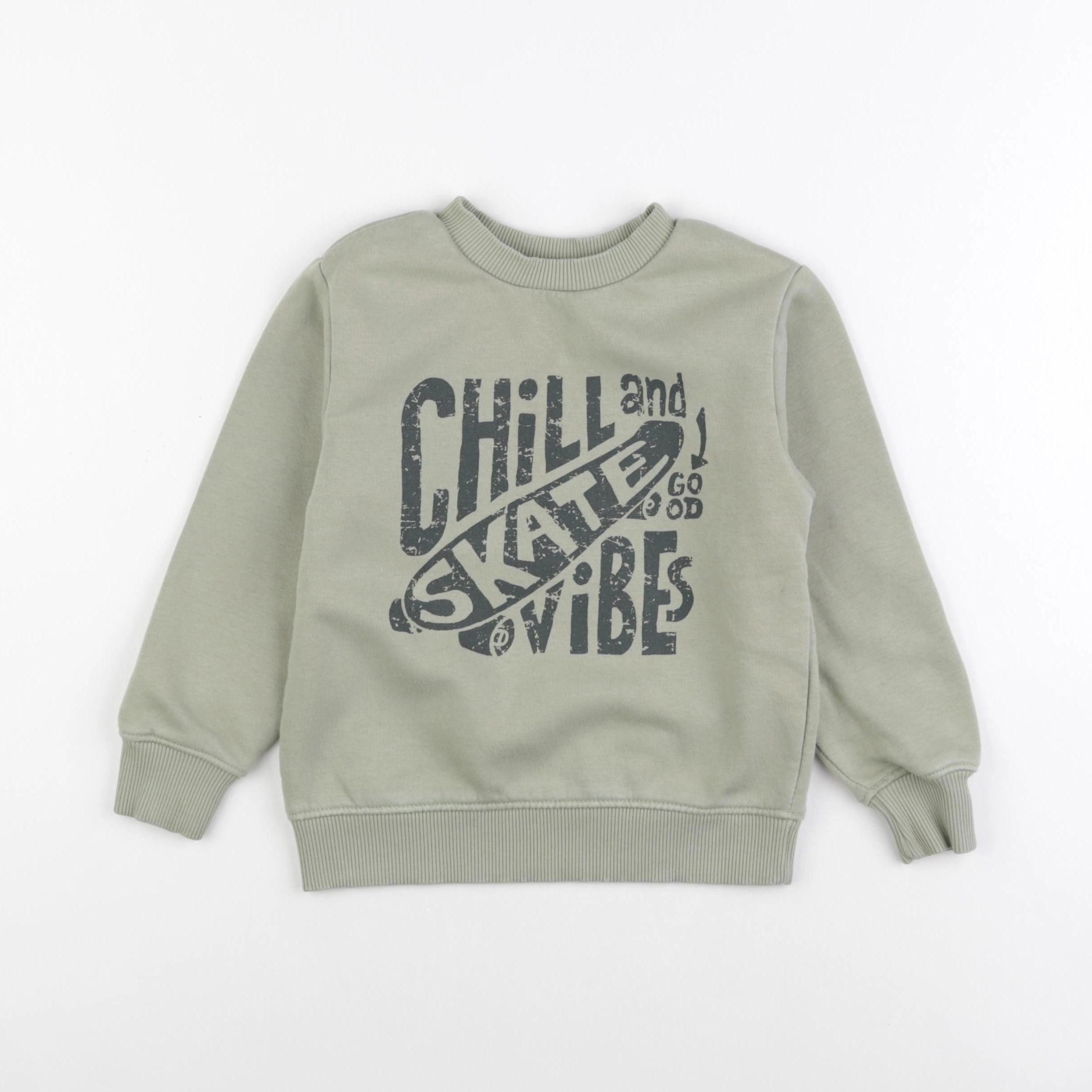 Vertbaudet - sweat vert - 6 ans