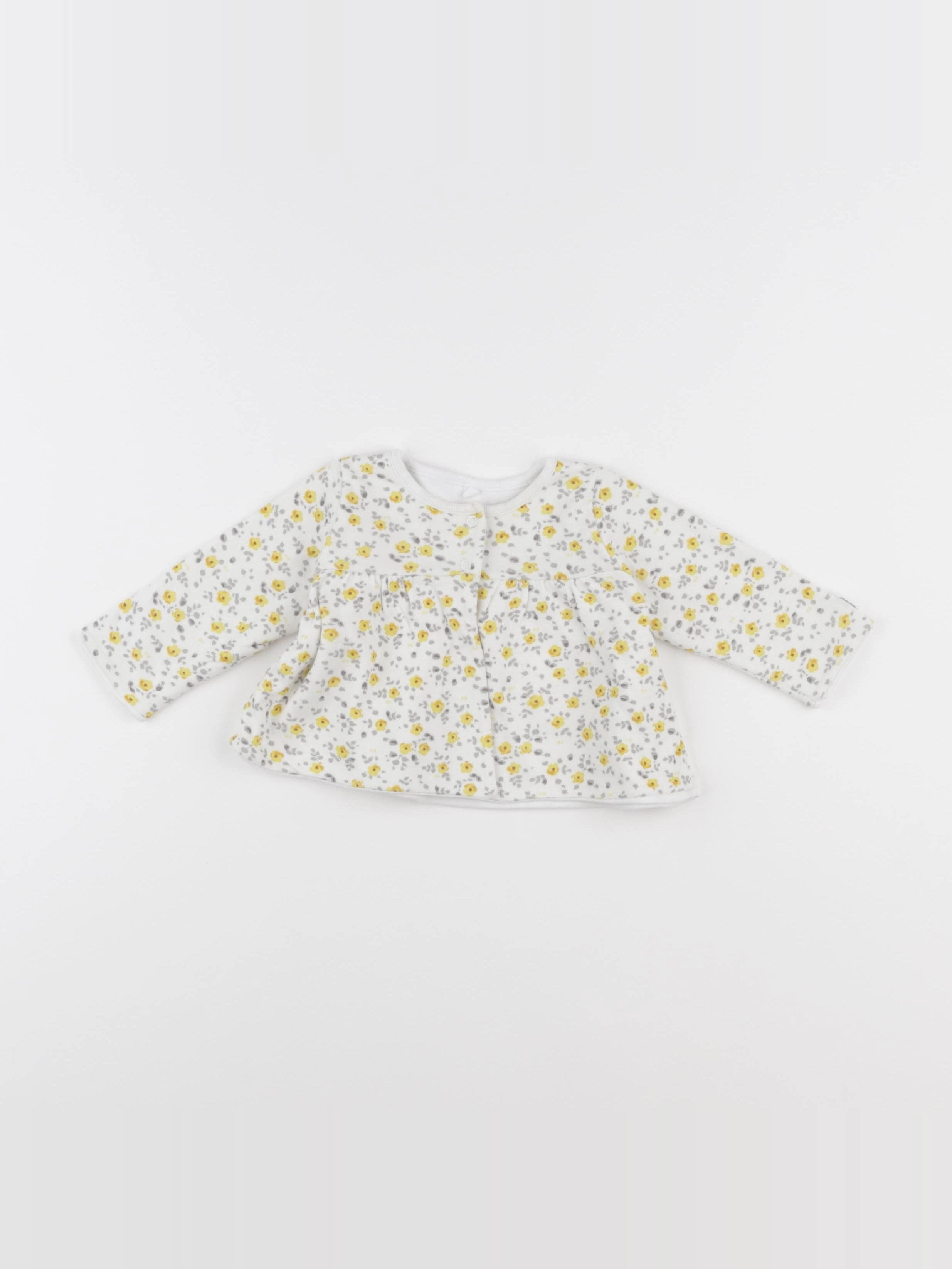 Petit Bateau - gilet blanc - 6 mois