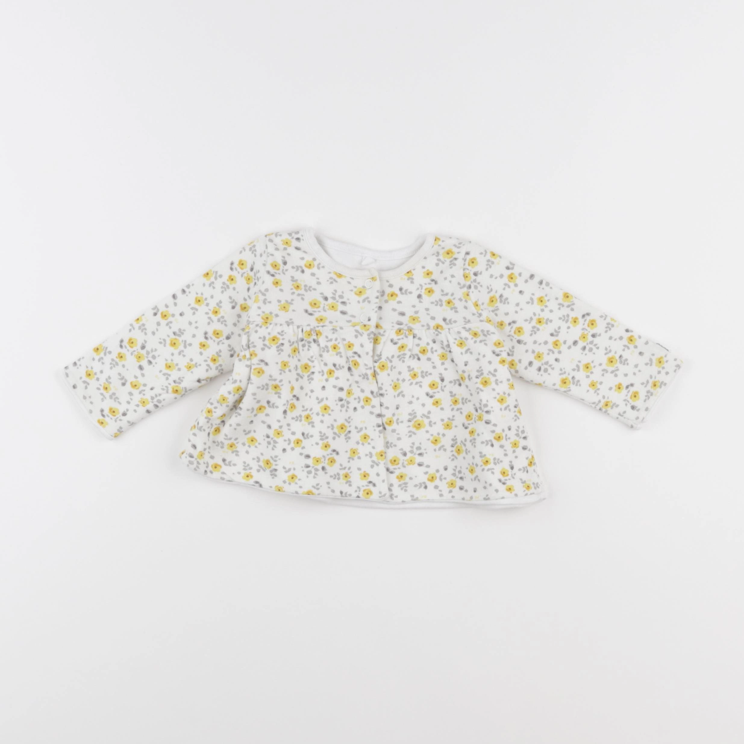 Petit Bateau - gilet blanc - 6 mois