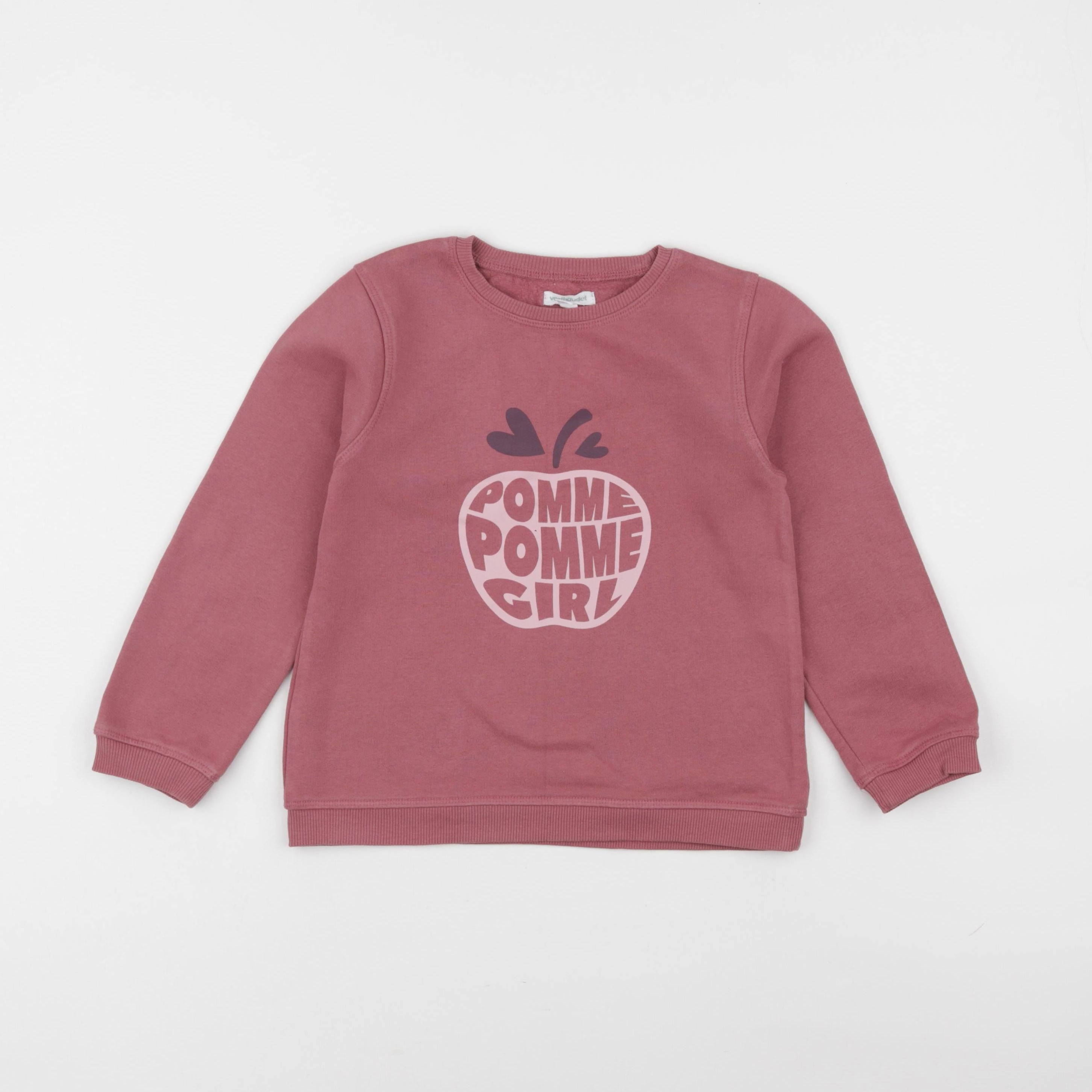 Vertbaudet - sweat rose - 6 ans