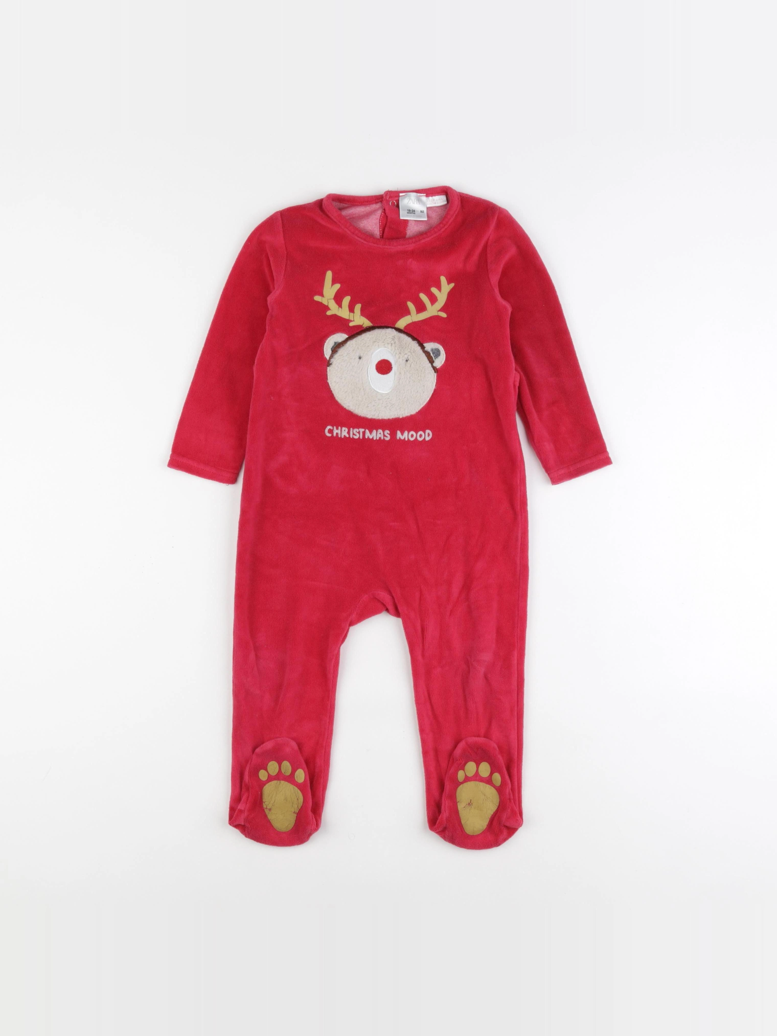 Zara - pyjama velours rouge - 18/24 mois