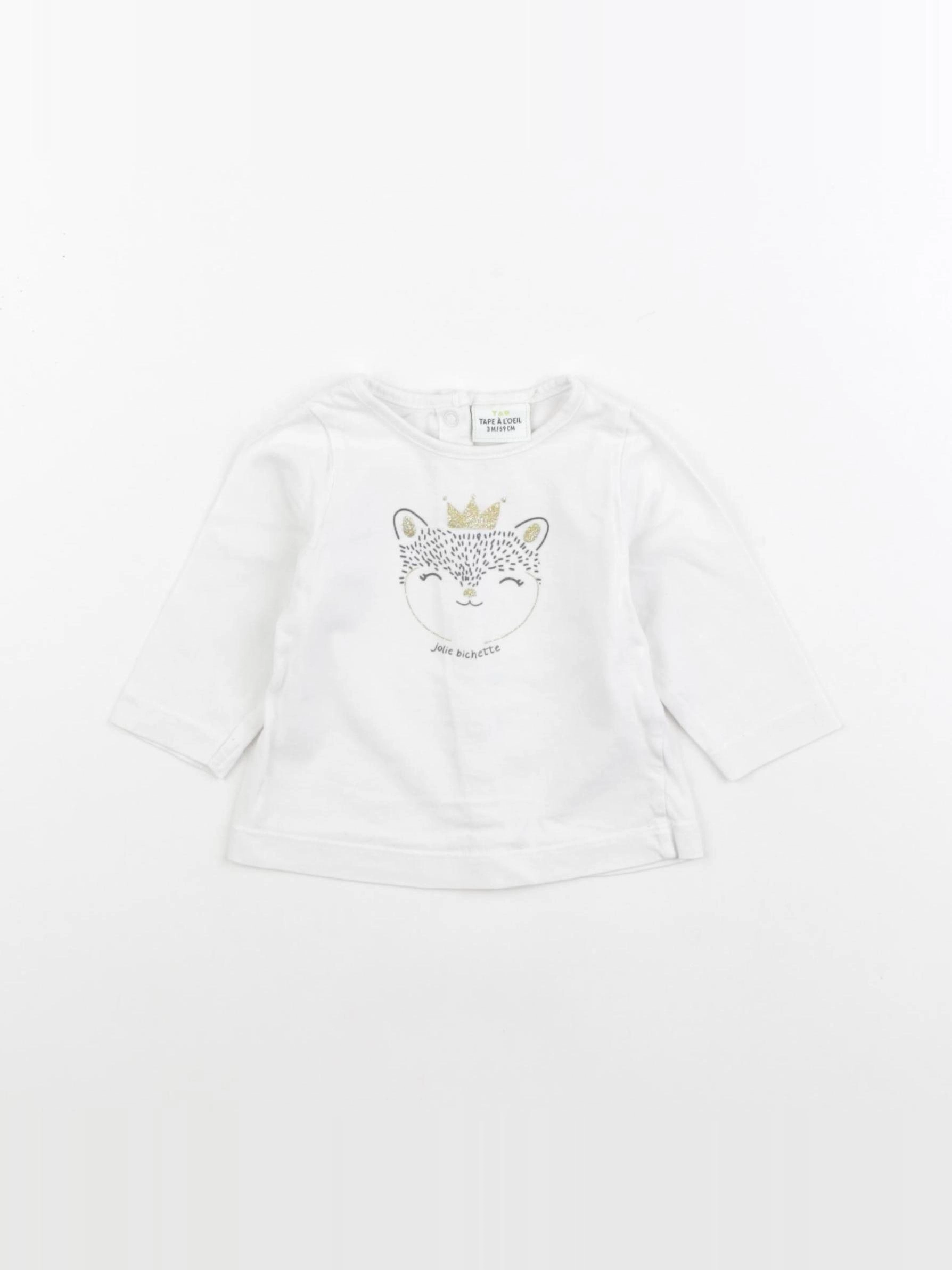 Tape à l'oeil - tee-shirt blanc - 3 mois
