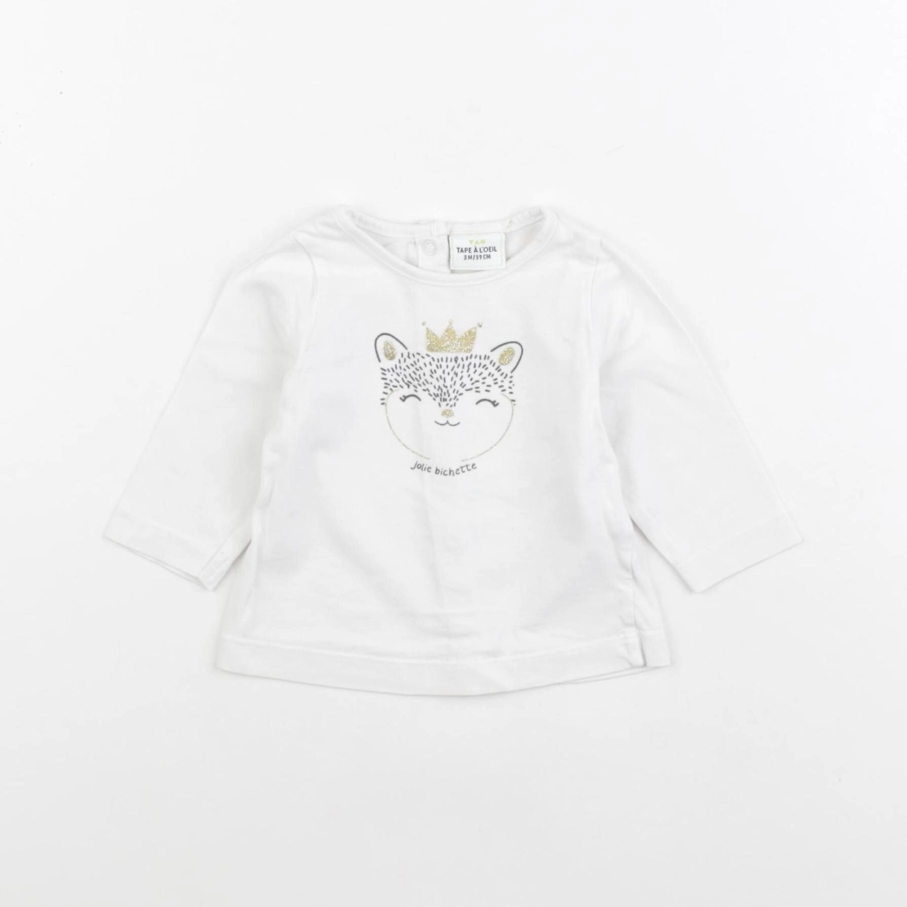Tape à l'oeil - tee-shirt blanc - 3 mois