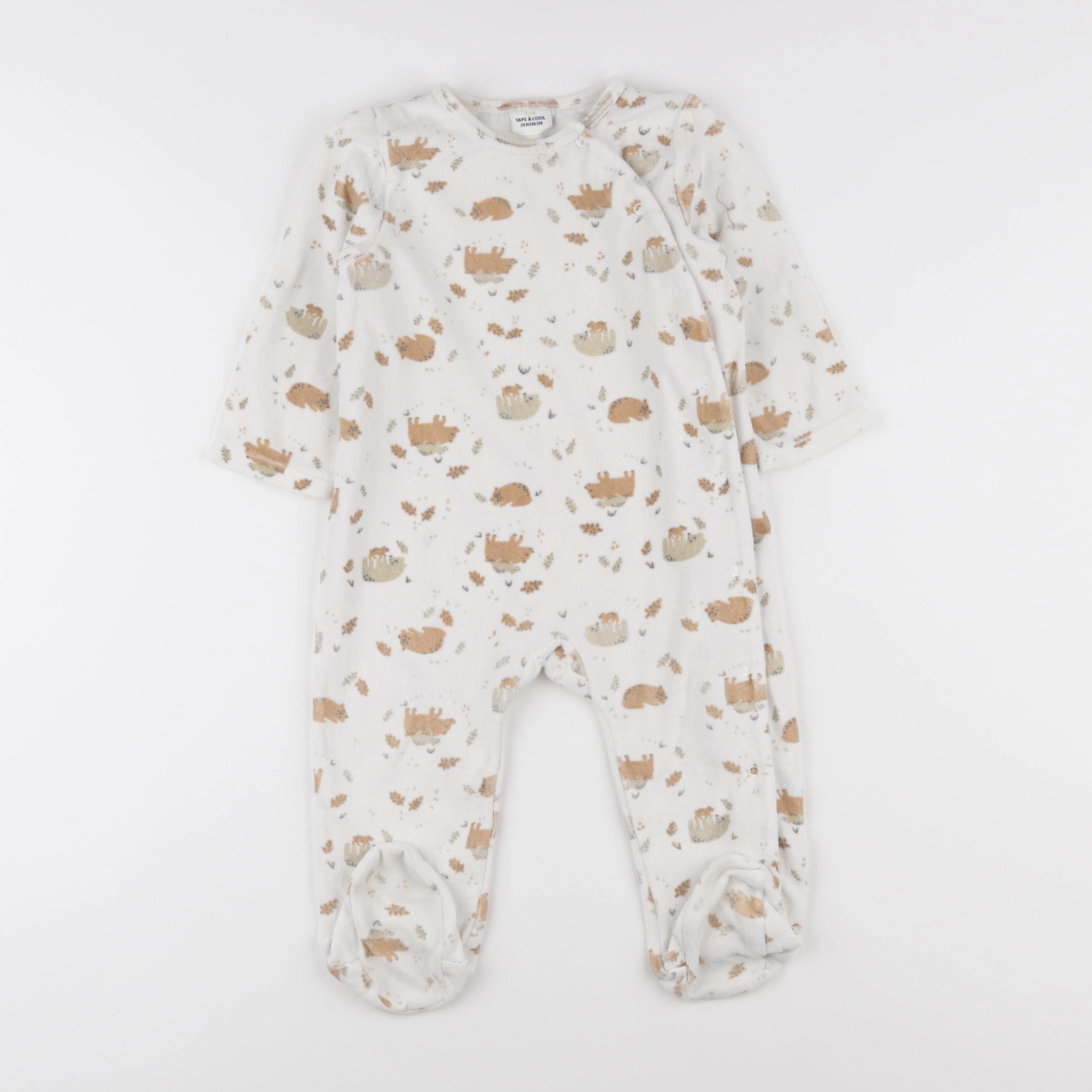 Tape à l'oeil - pyjama velours beige - 24 mois
